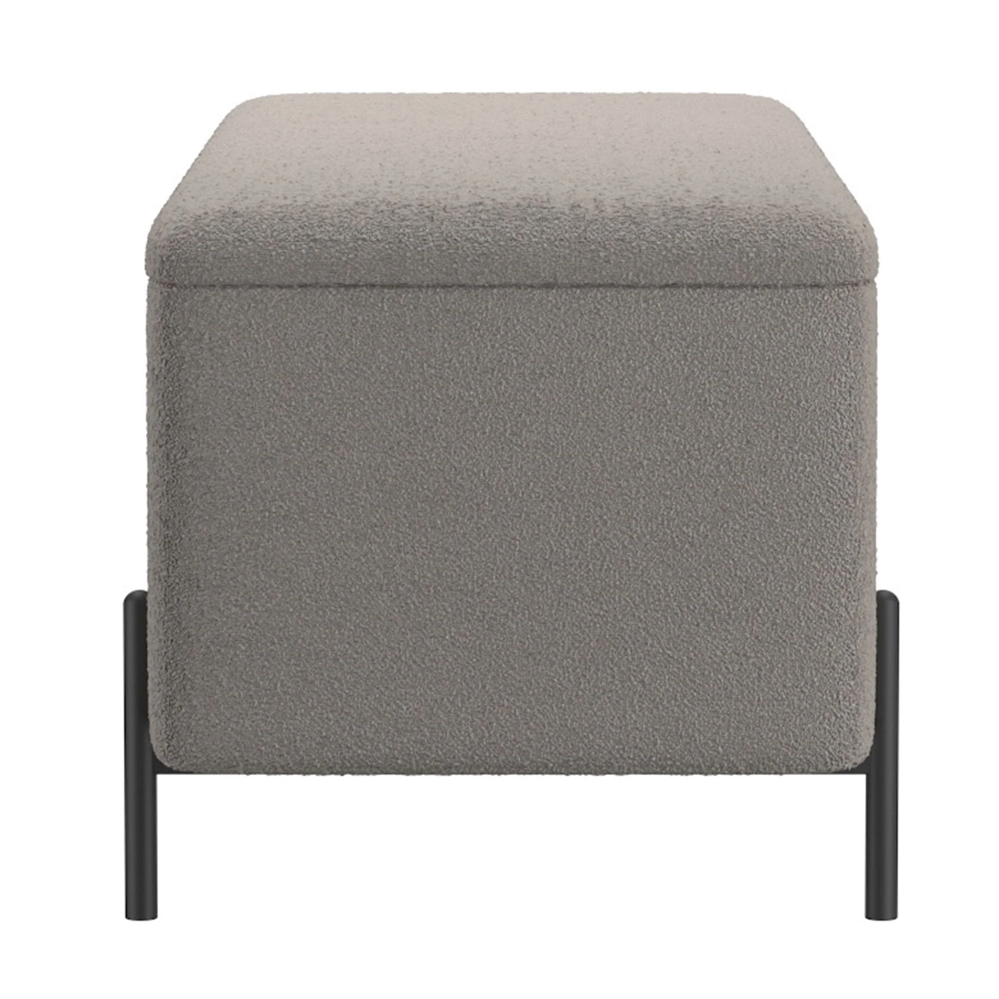 Erzo Storage Ottoman Bench in Warm Grey and Black - Image 4