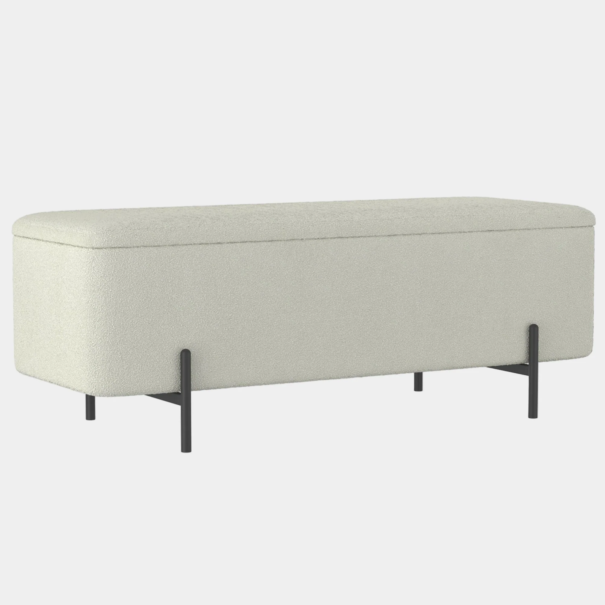 Erzo Storage Ottoman Bench in White and Black
