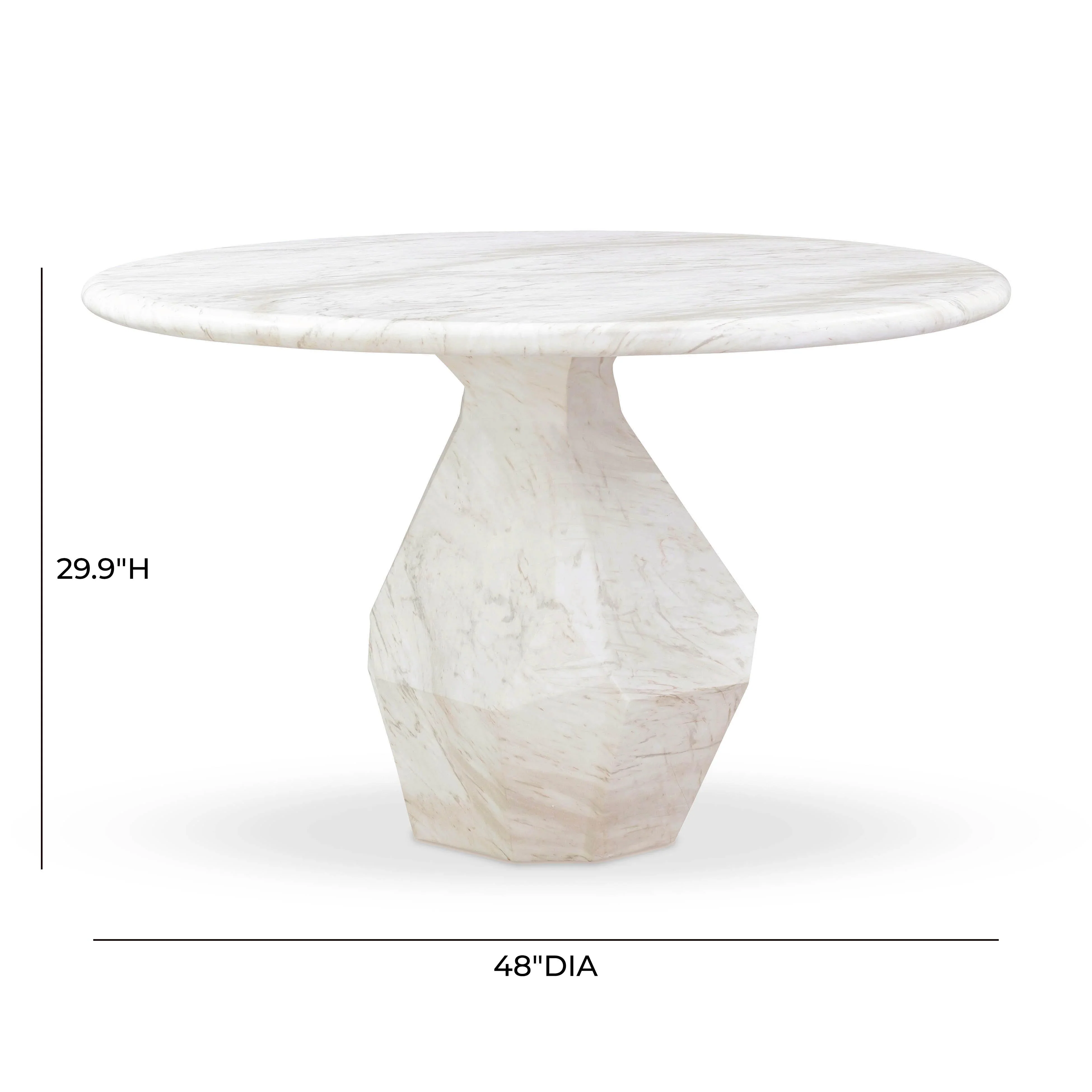 Esme 48" Faux Marble Indoor / Outdoor Round Dining Table - Image 7
