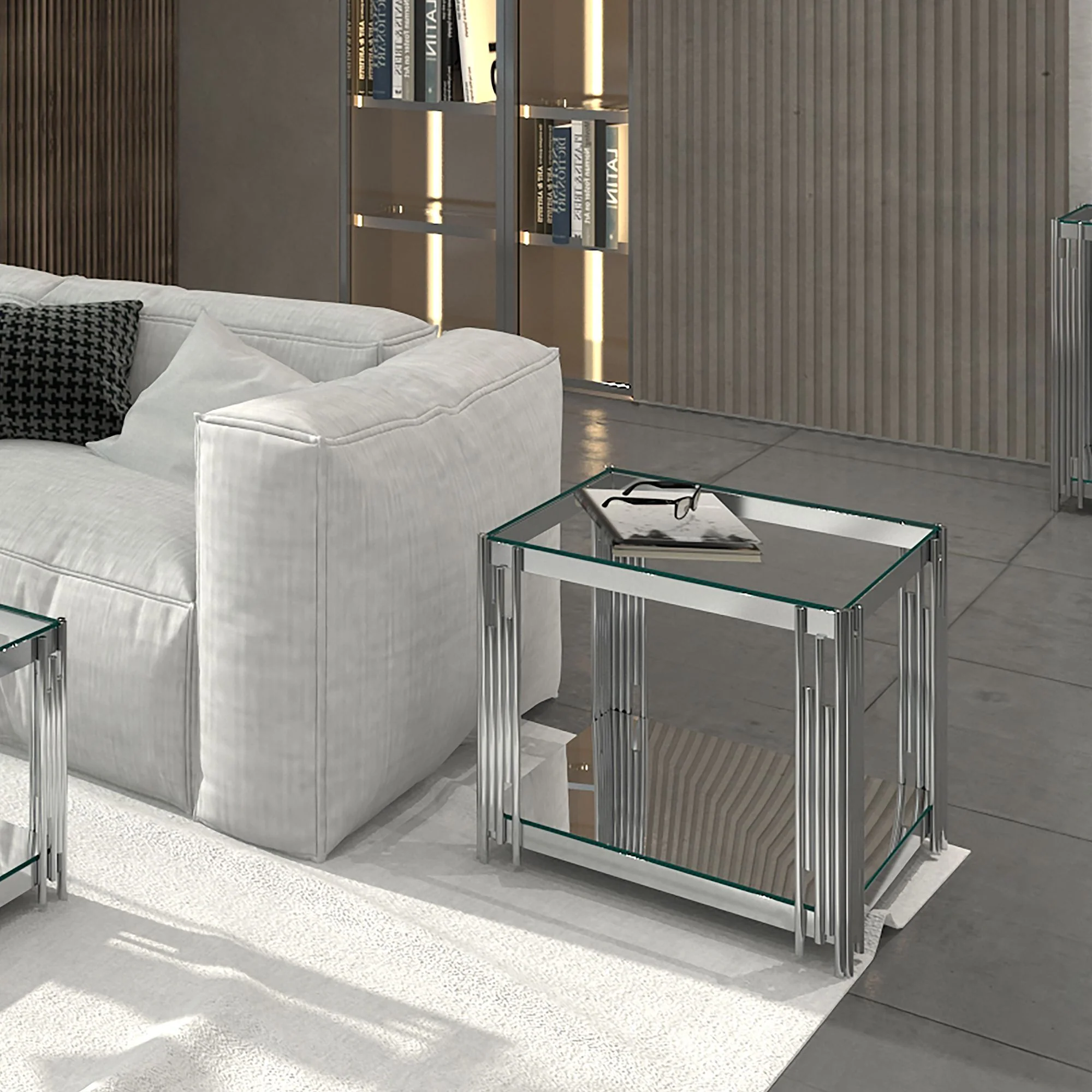 Estrel Large Accent Table in Silver - Image 2