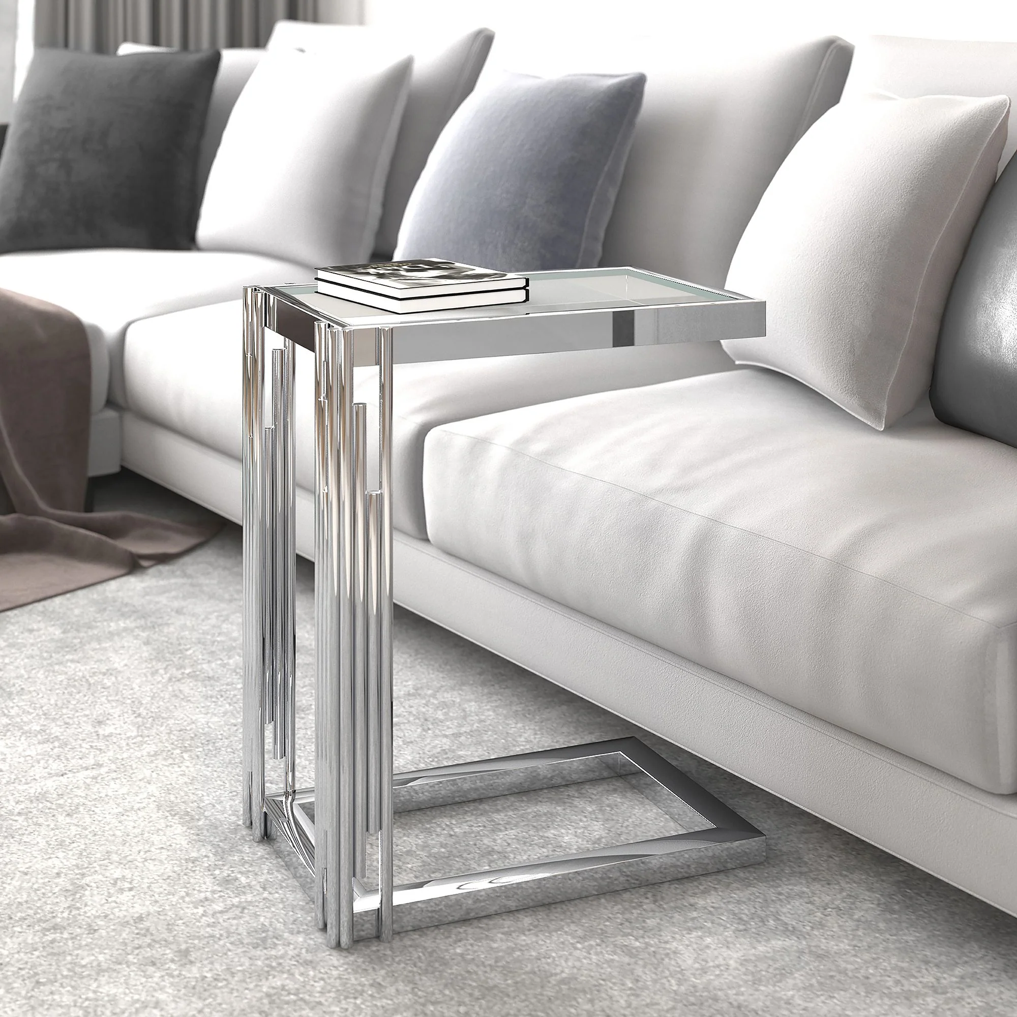 Estrel Small Accent Table in Silver - Image 2