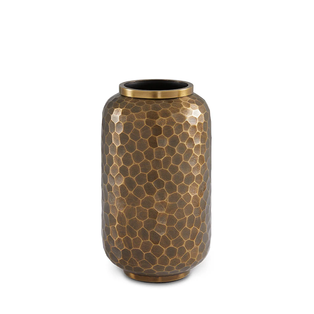 Ethen Aluminum Flower Vases: Antique Brass (Set of 2) - Image 10