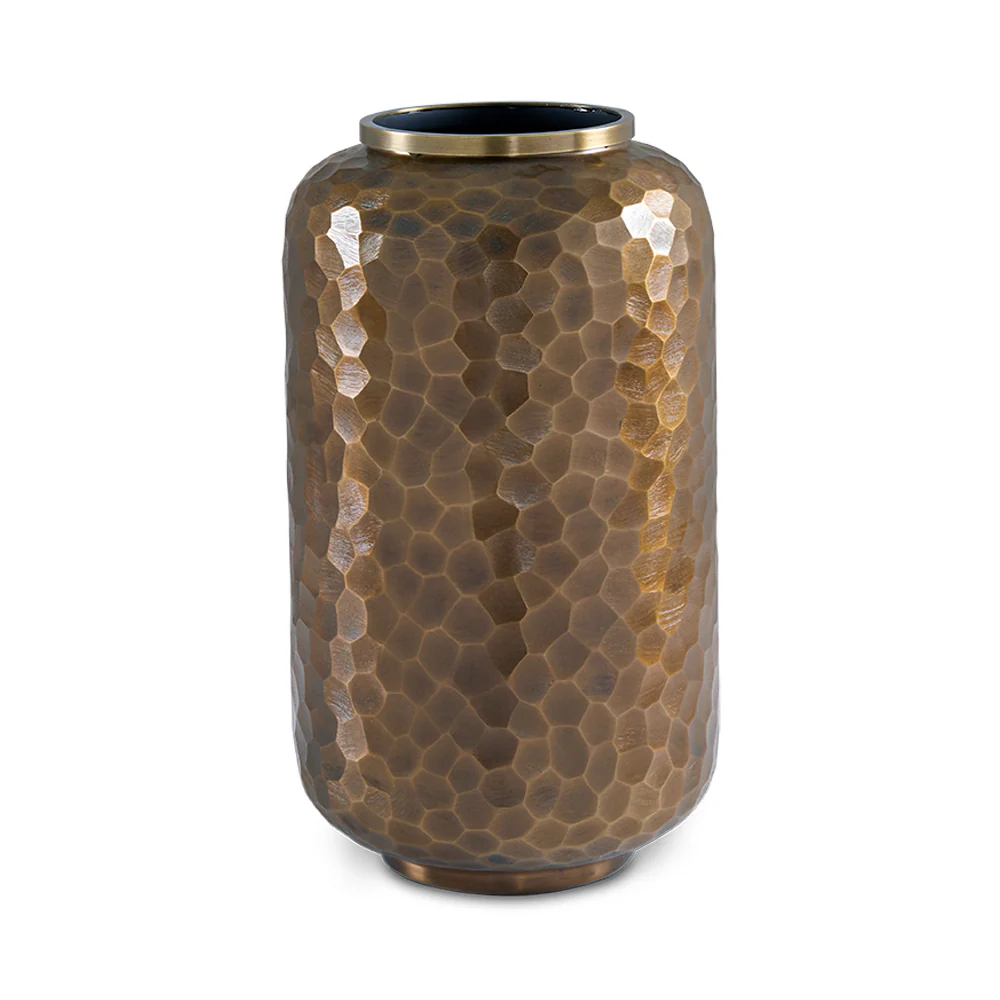 Ethen Aluminum Flower Vases: Antique Brass (Set of 2) - Image 9