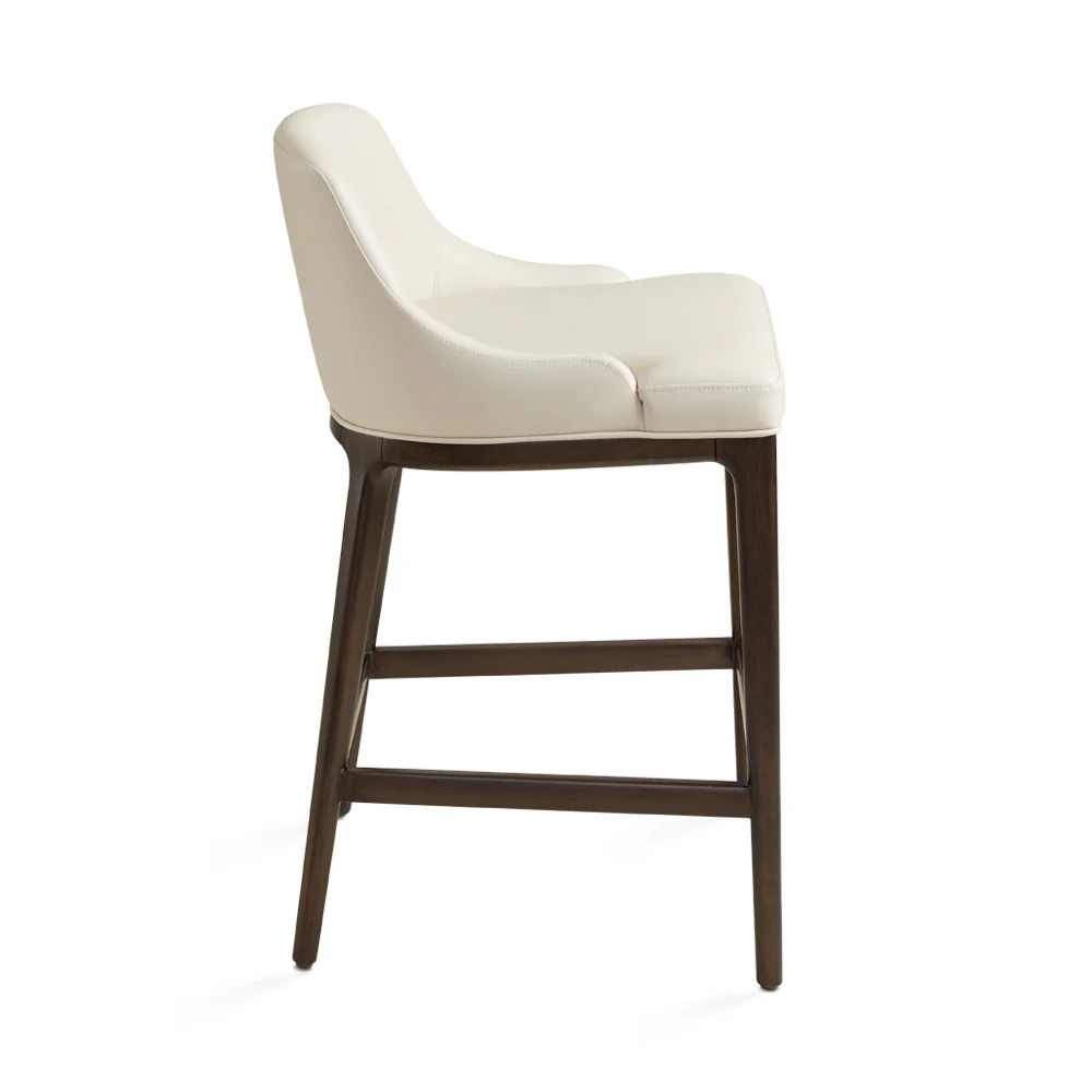 Everett Counter Chair: Taupe Leatherette - Image 2