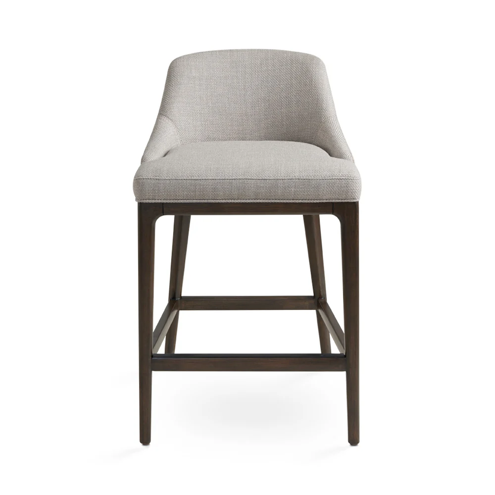 Everett Counter Chair: Taupe Linen - Image 3