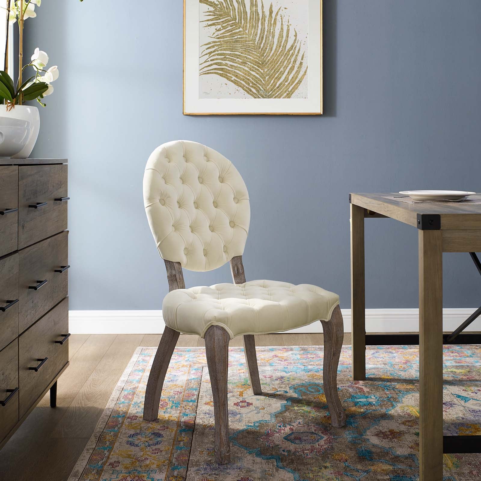 Exhibit French Vintage Dining Performance Velvet Side Chair - Image 6