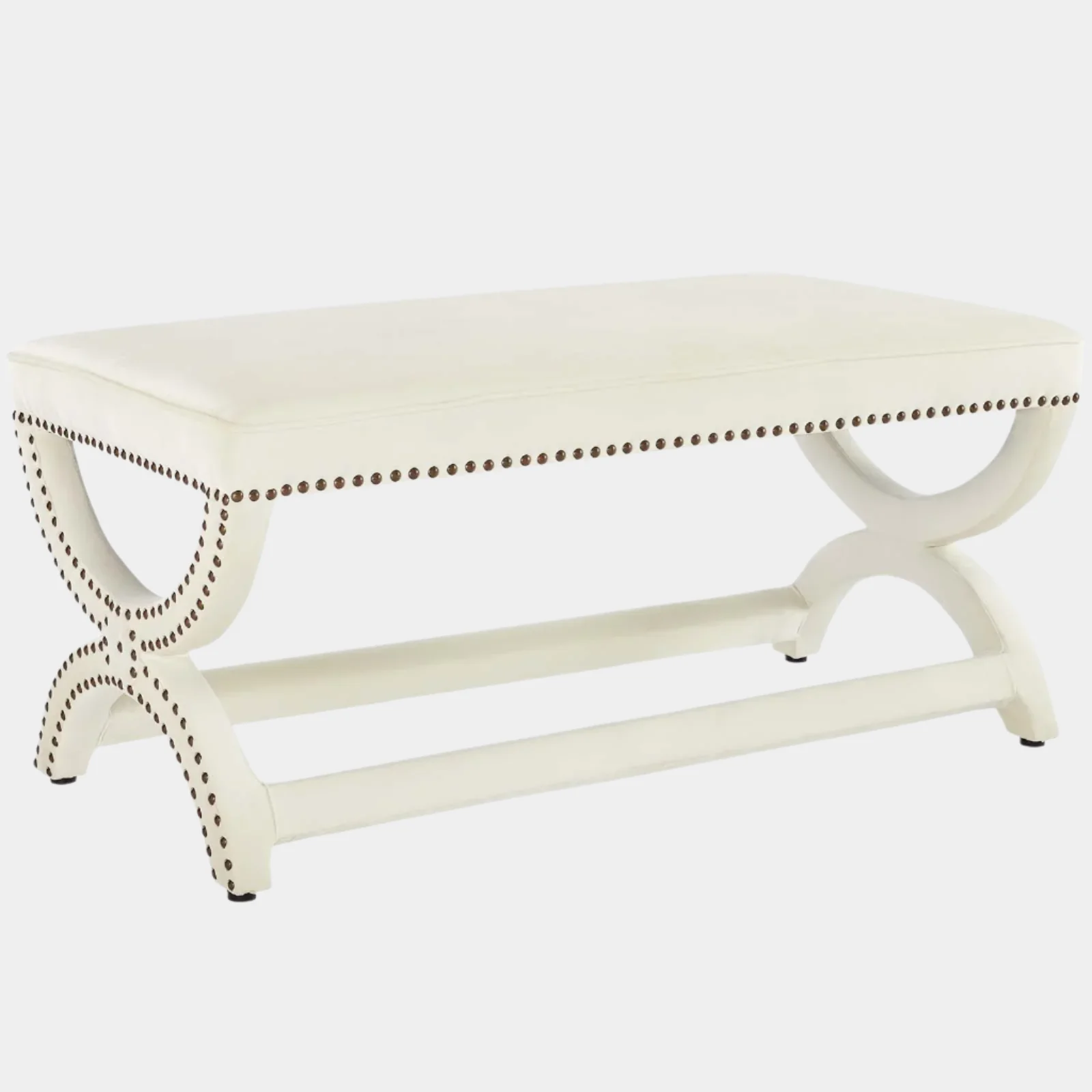 Expound Upholstered Nailhead Trim Performance Velvet Bench
