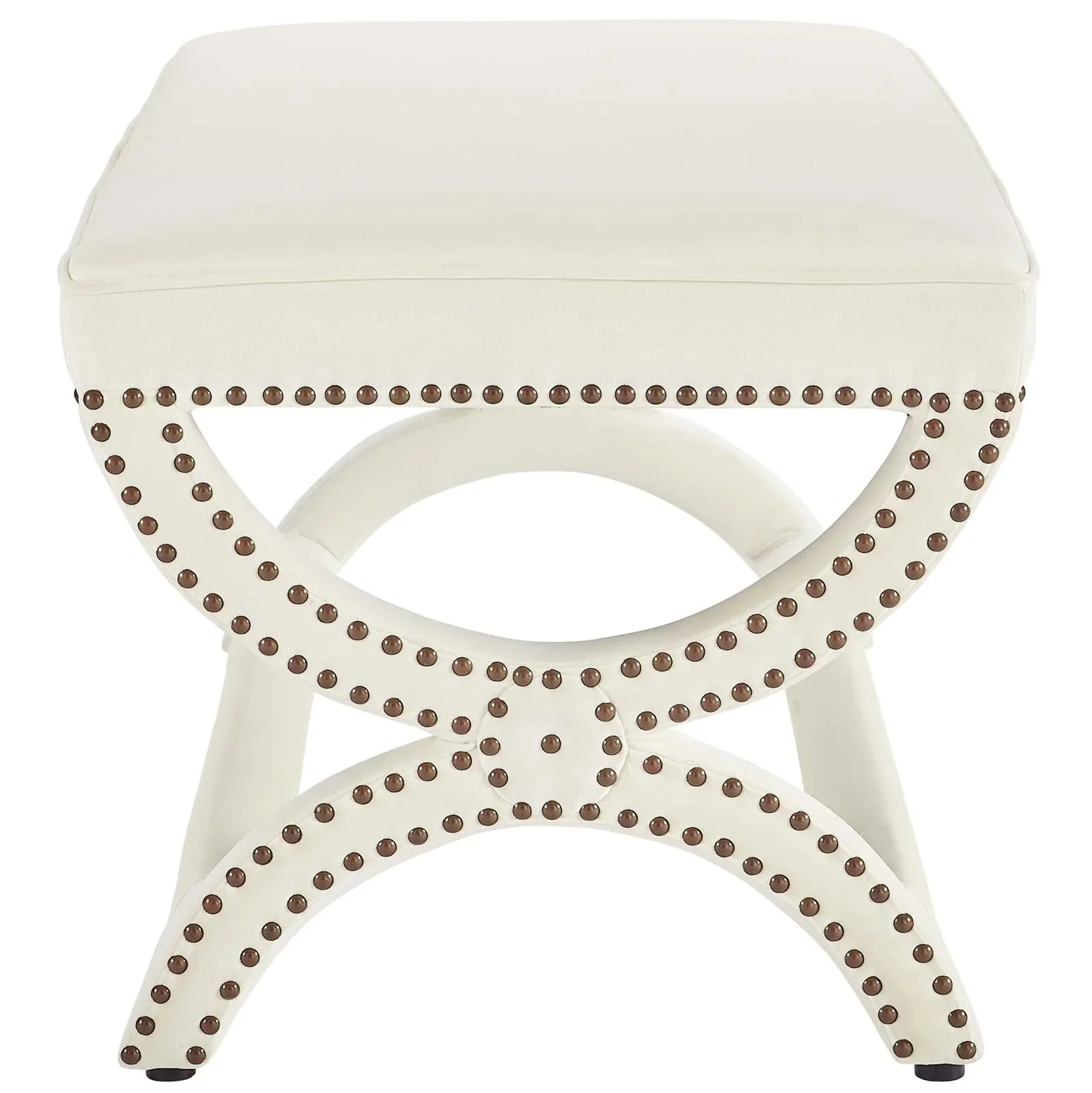 Expound Upholstered Nailhead Trim Performance Velvet Bench - Image 2