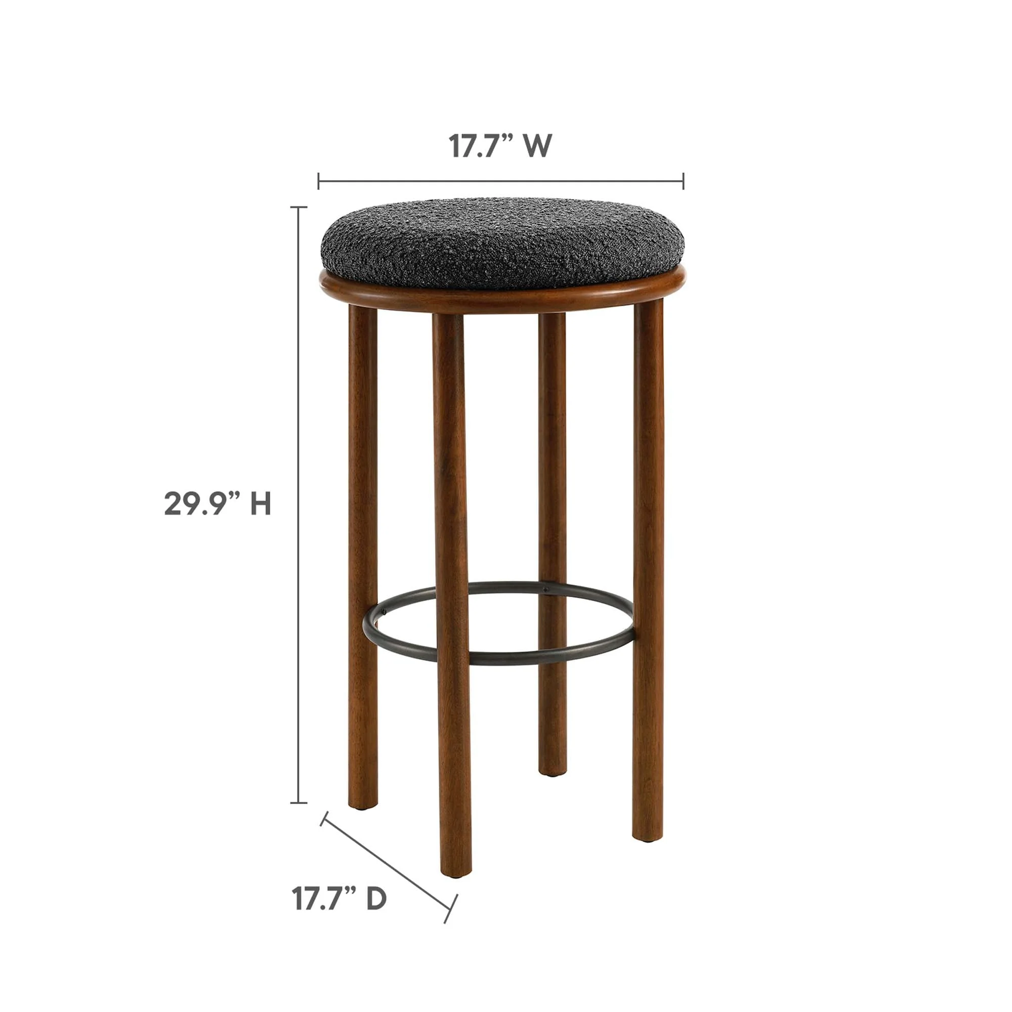 Fable Boucle Fabric Bar Stools Set of 2 - Image 16