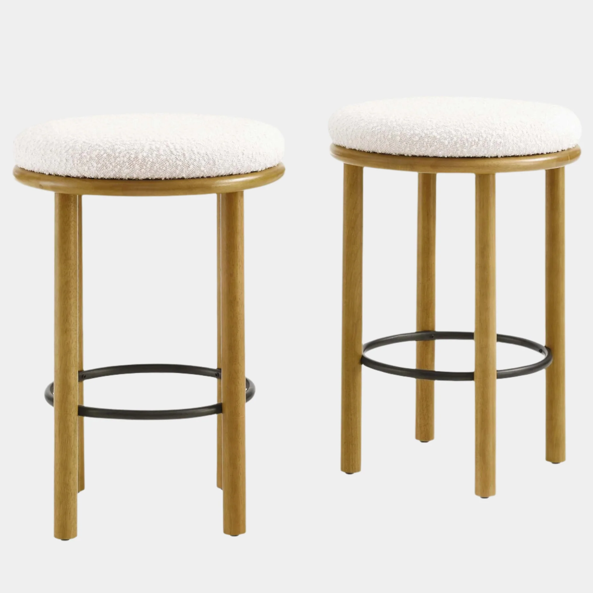Fable Boucle Fabric Counter Stools Set of 2