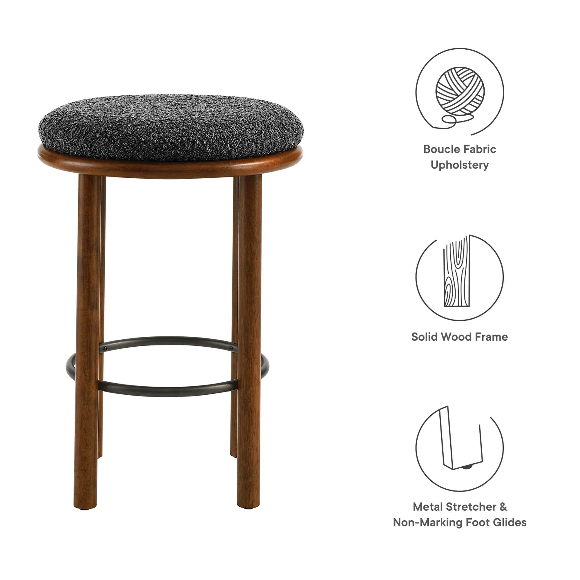 Fable Boucle Fabric Counter Stools Set of 2 - Image 15
