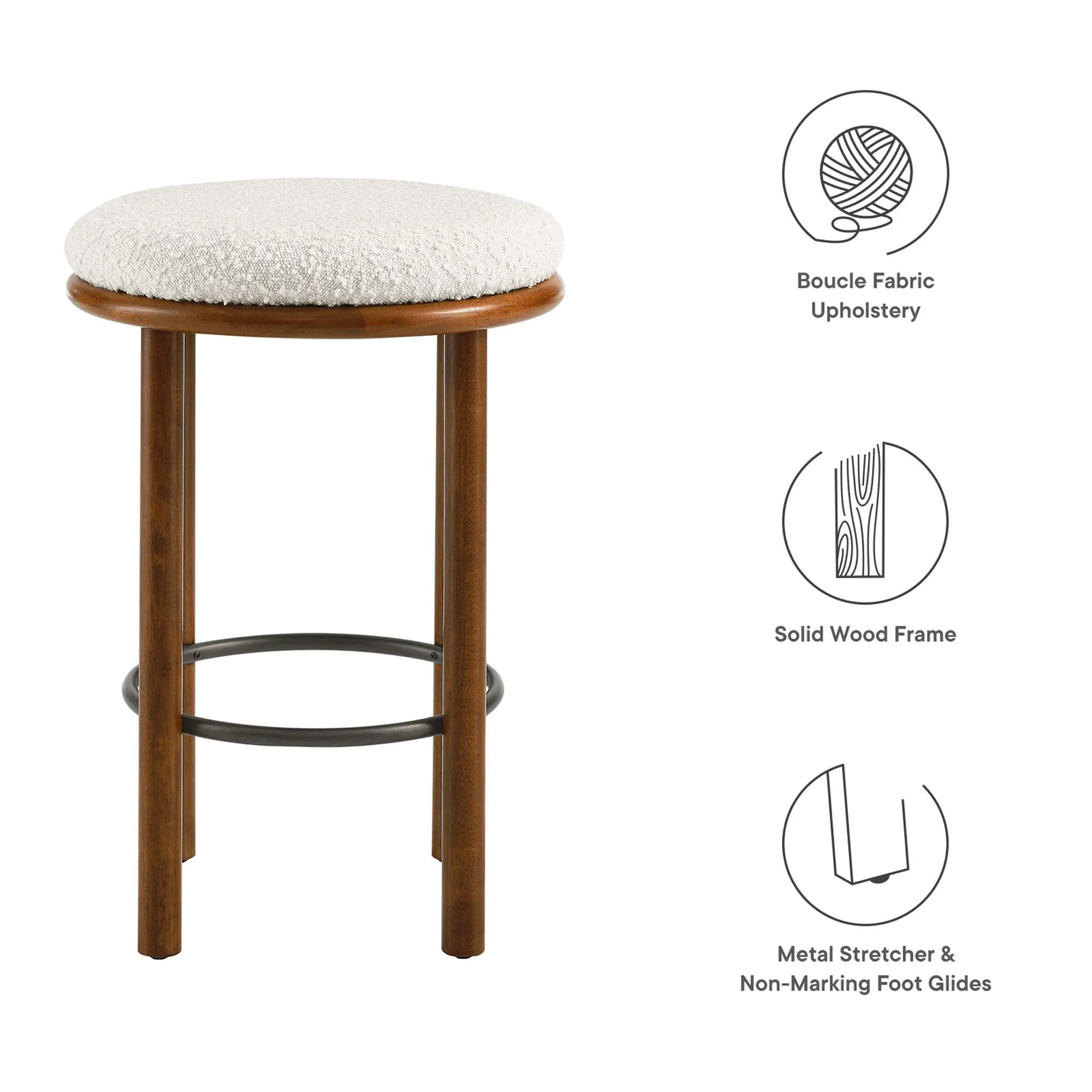 Fable Boucle Fabric Counter Stools Set of 2 - Image 23