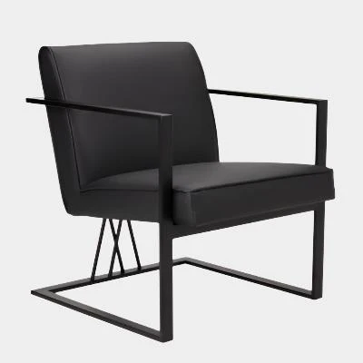Fairmont Black Accent Chair Black Leatherette