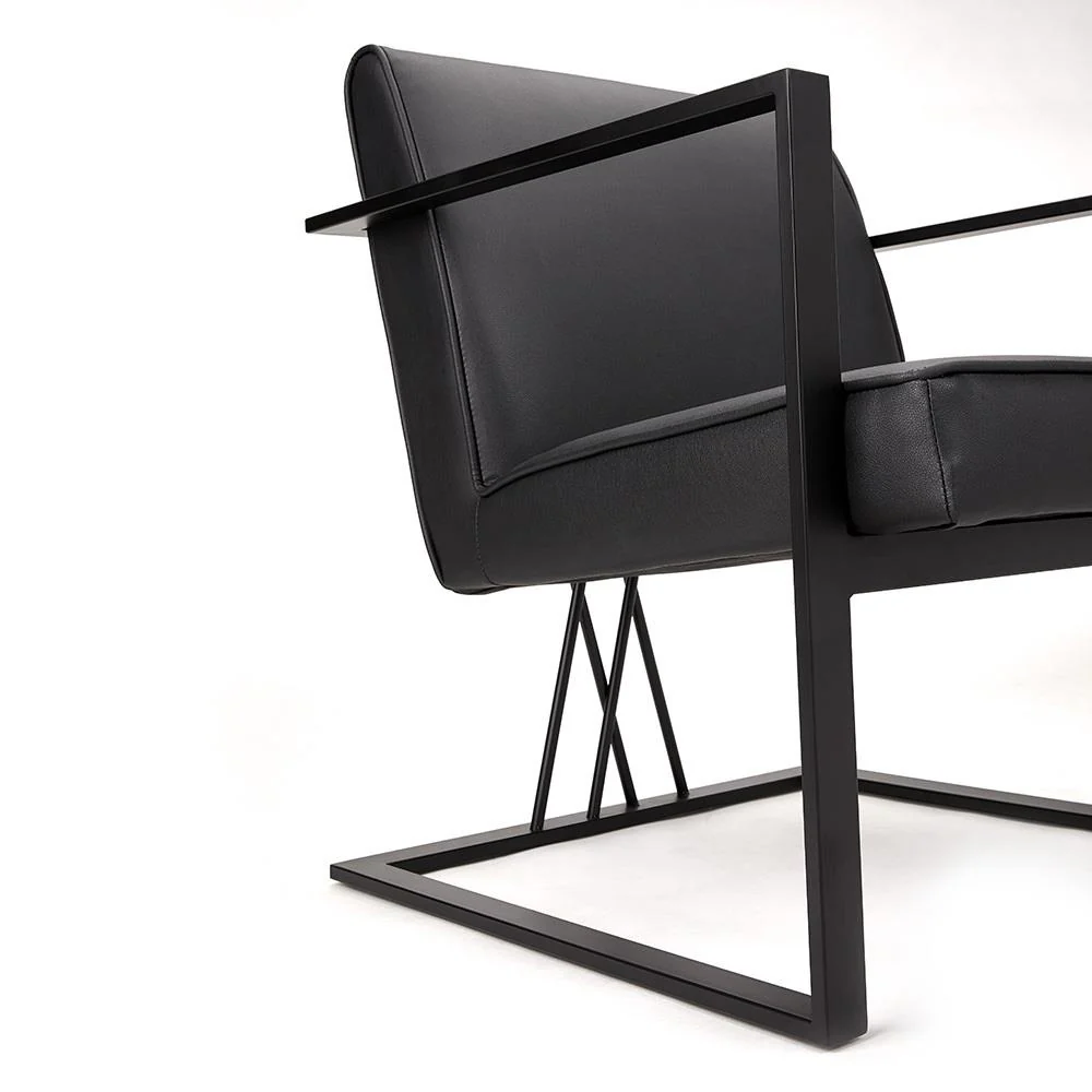 Fairmont Black Accent Chair Black Leatherette - Image 3