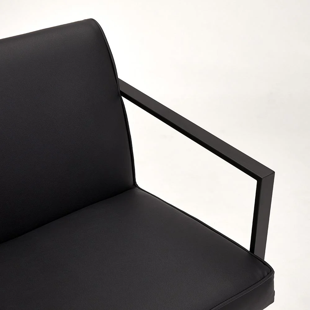 Fairmont Black Accent Chair Black Leatherette - Image 4