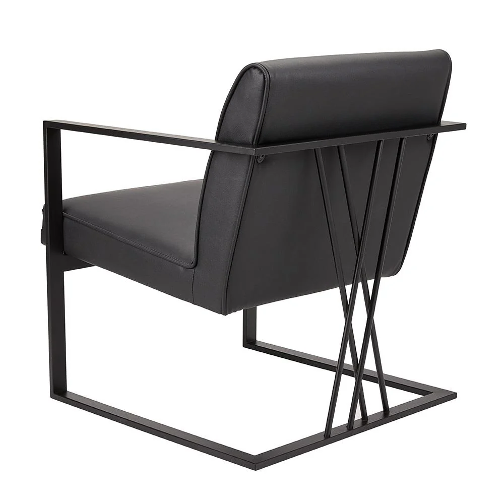 Fairmont Black Accent Chair Black Leatherette - Image 6