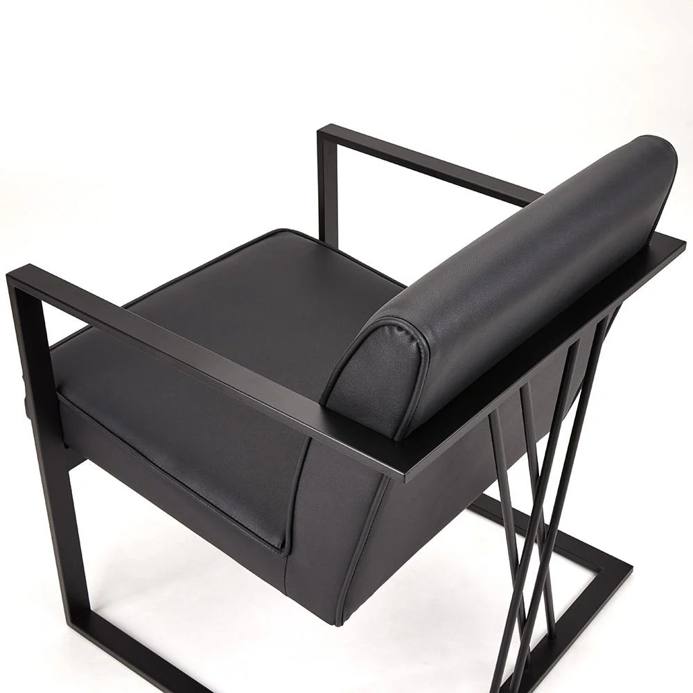 Fairmont Black Accent Chair Black Leatherette - Image 7