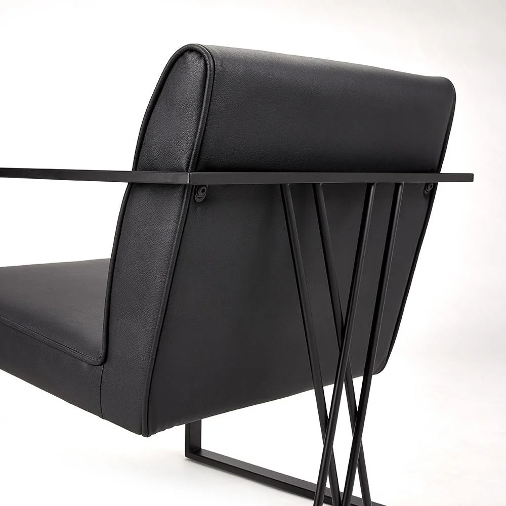 Fairmont Black Accent Chair Black Leatherette - Image 8