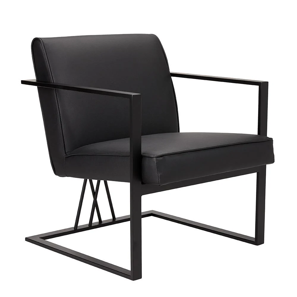 Fairmont Black Accent Chair Black Leatherette - Image 9
