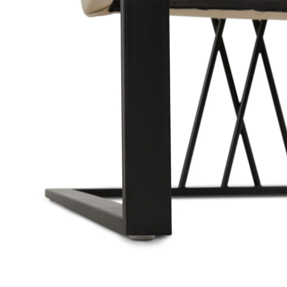Fairmont Black Accent Chair Taupe Leatherette - Image 9