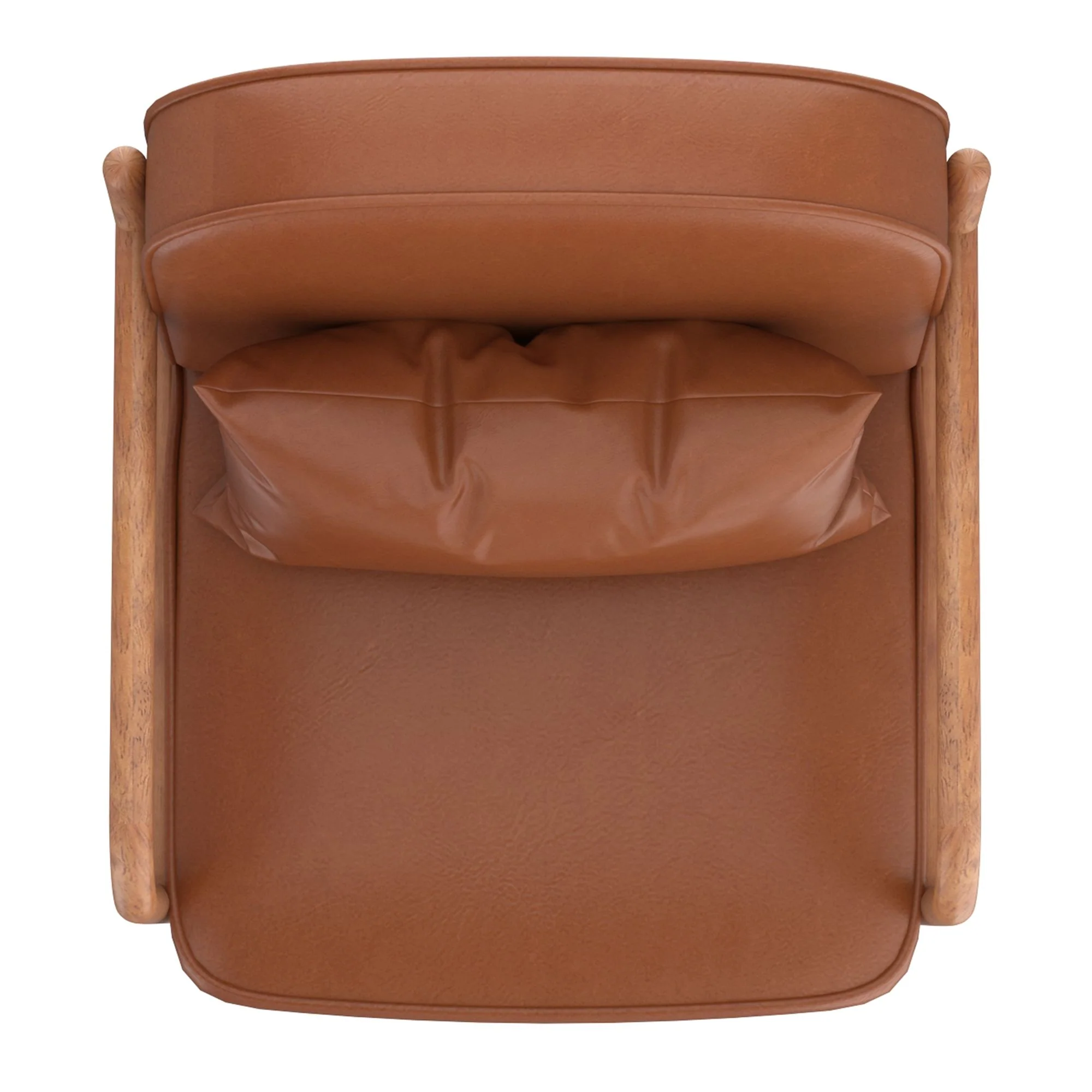 Fani Accent Chair, Faux Leather in Saddle and Walnut - Image 6