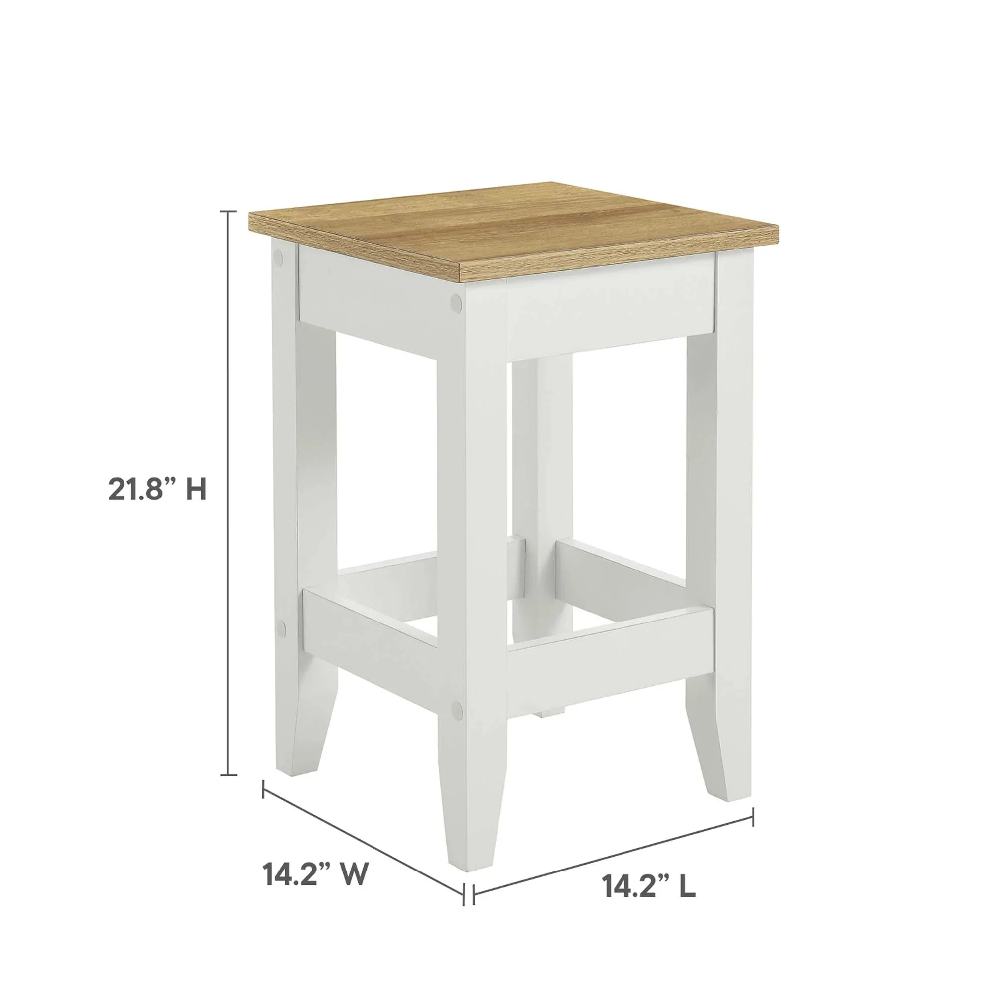 Farmstead 3-Piece Kitchen Island and Stool Set in Oak White - Image 11