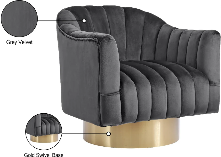Farrah Velvet Upholstered Swivel Accent Chair - Image 12