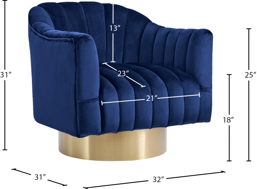 Farrah Velvet Upholstered Swivel Accent Chair - Image 17