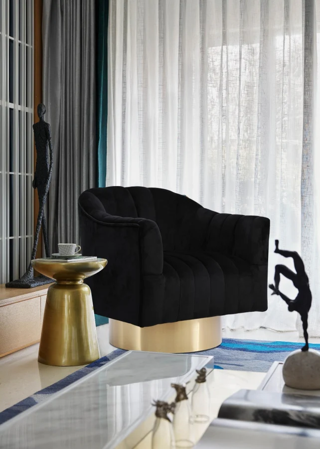 Farrah Velvet Upholstered Swivel Accent Chair - Image 2