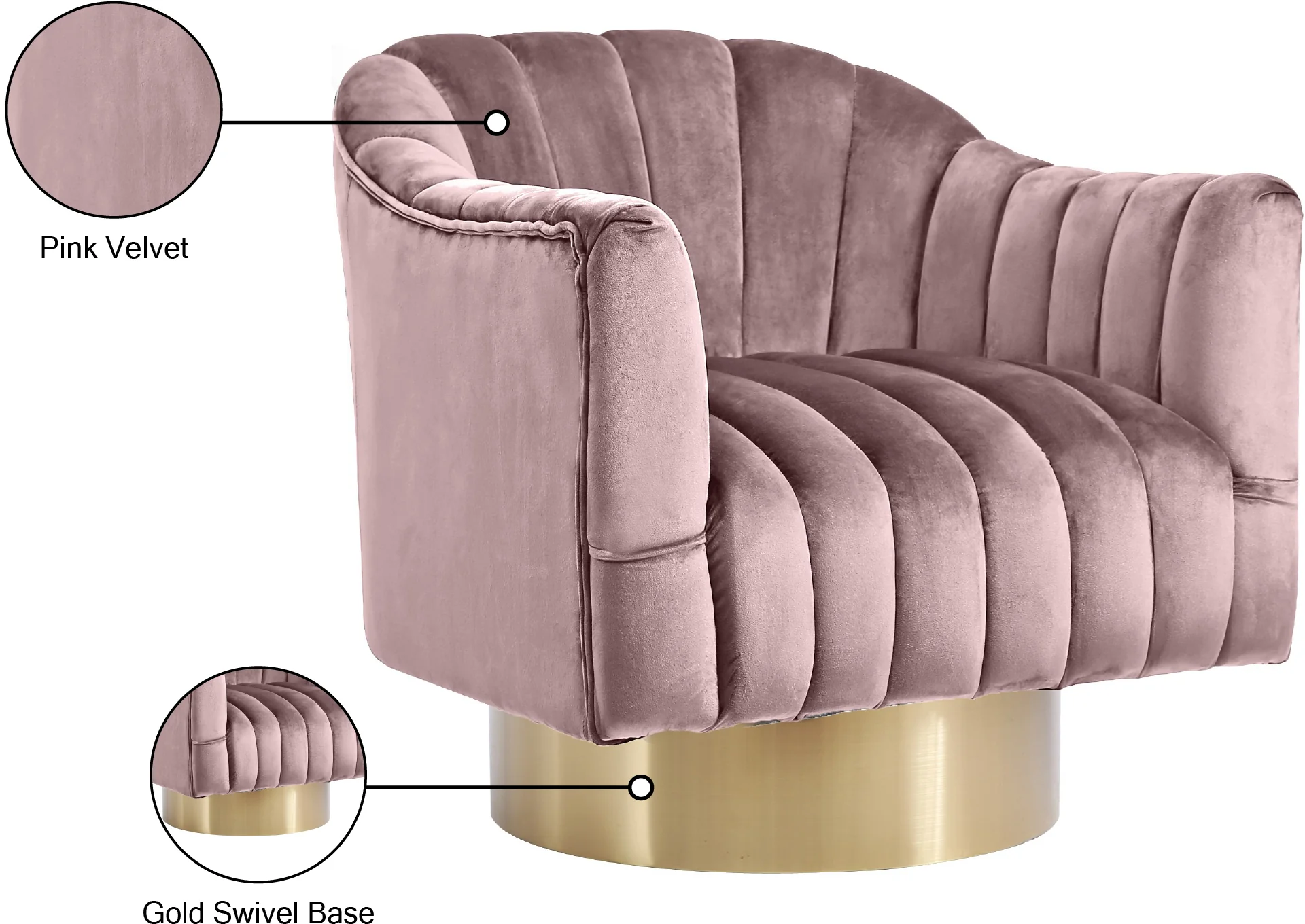 Farrah Velvet Upholstered Swivel Accent Chair - Image 29