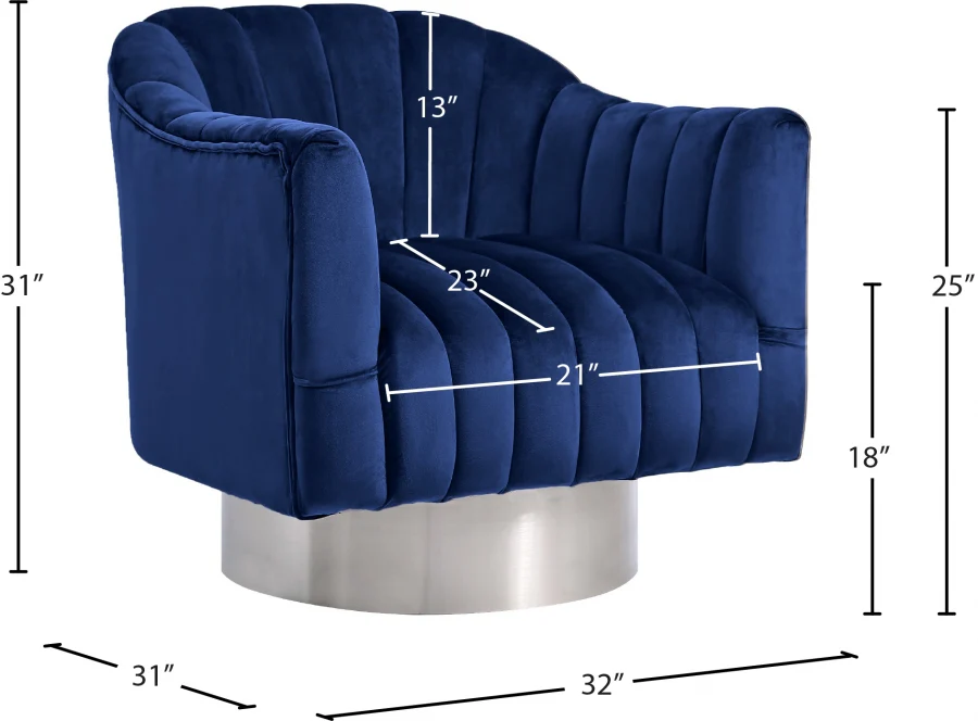 Farrah Velvet Upholstered Swivel Accent Chair - Image 11