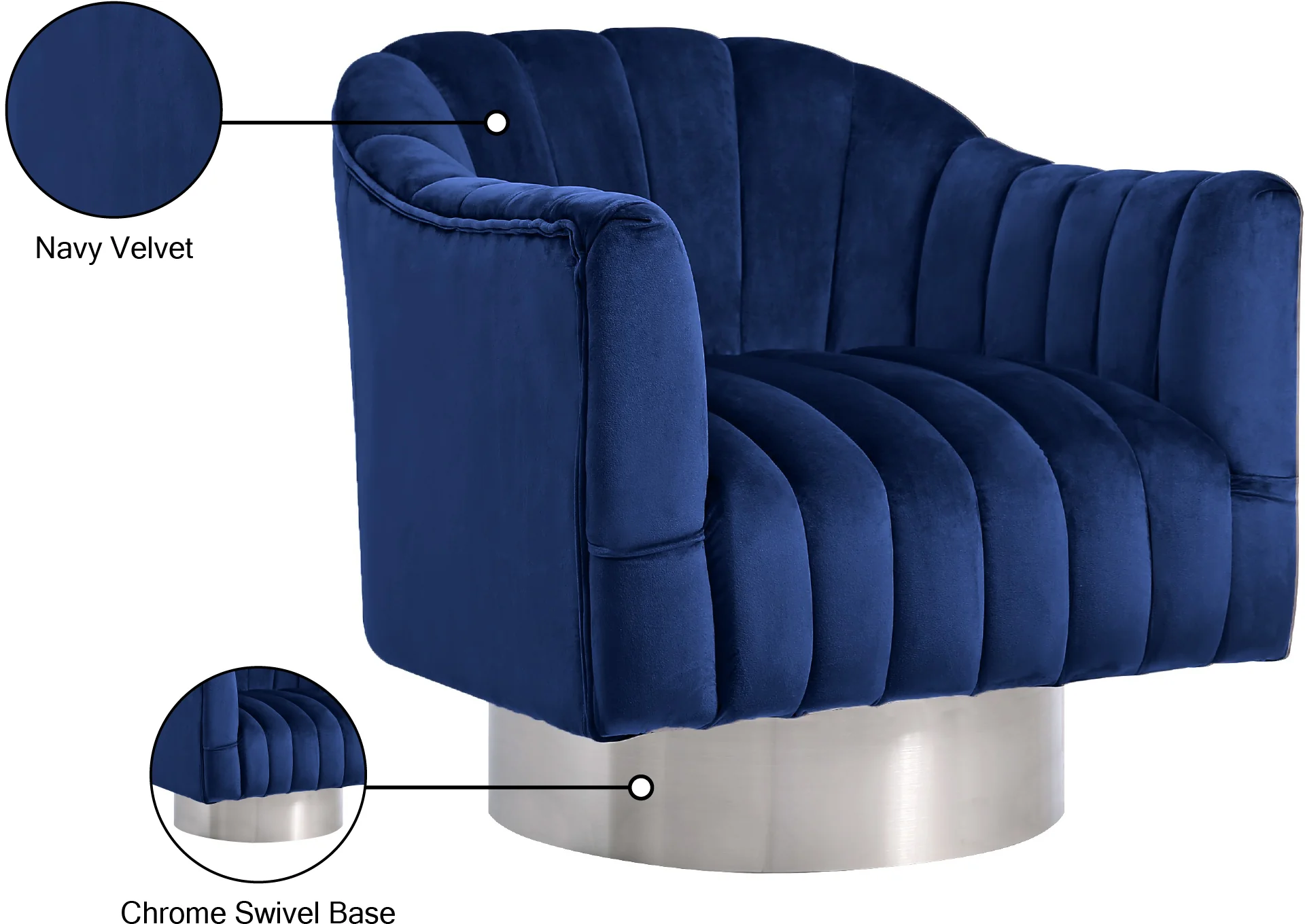 Farrah Velvet Upholstered Swivel Accent Chair - Image 12