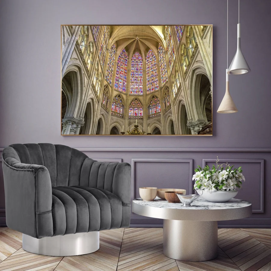 Farrah Velvet Upholstered Swivel Accent Chair - Image 2