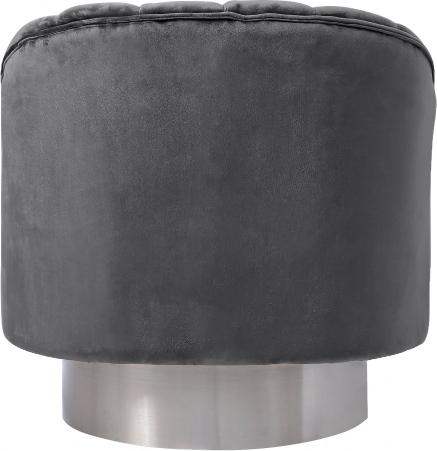 Farrah Velvet Upholstered Swivel Accent Chair - Image 3