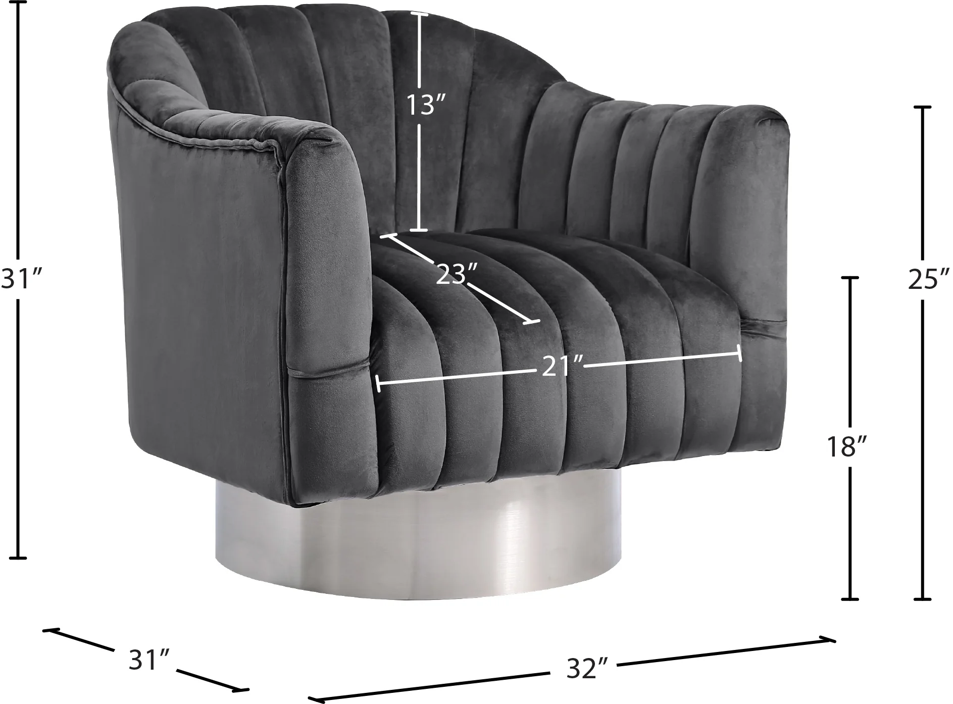 Farrah Velvet Upholstered Swivel Accent Chair - Image 5