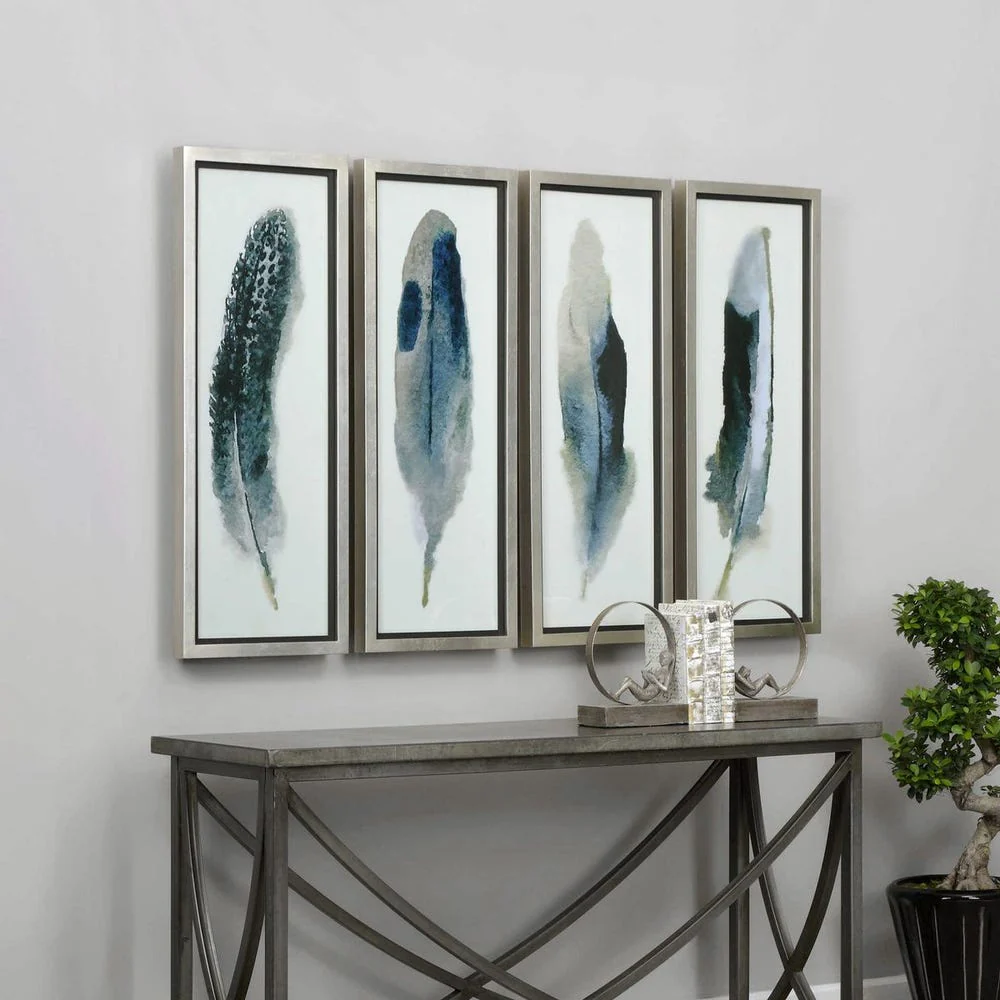 Feathered Beauty Framed Prints, S/4 - Image 2