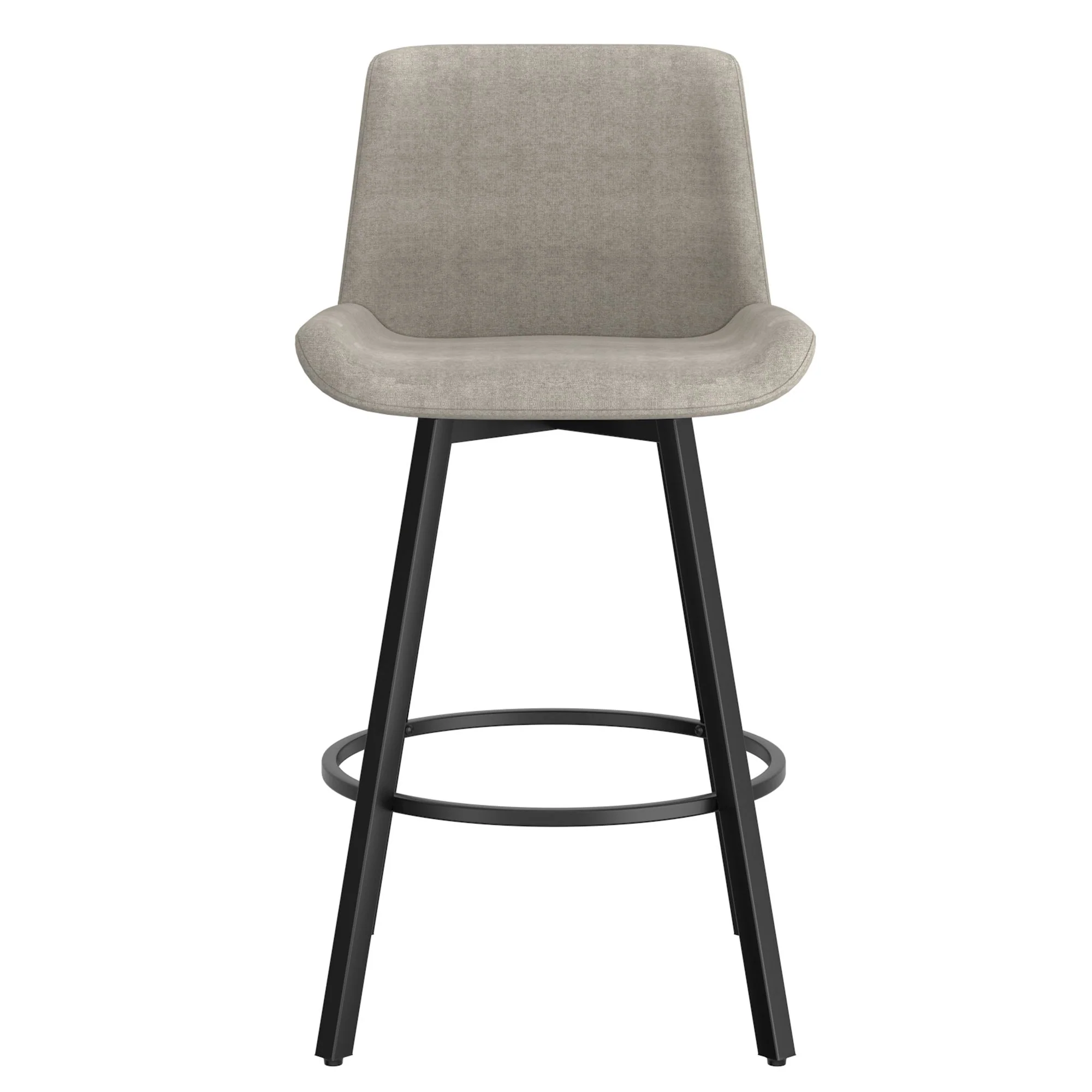 Fern 26" Counter Stool, set of 2, with Swivel in Grey Fabric and Black - Image 5
