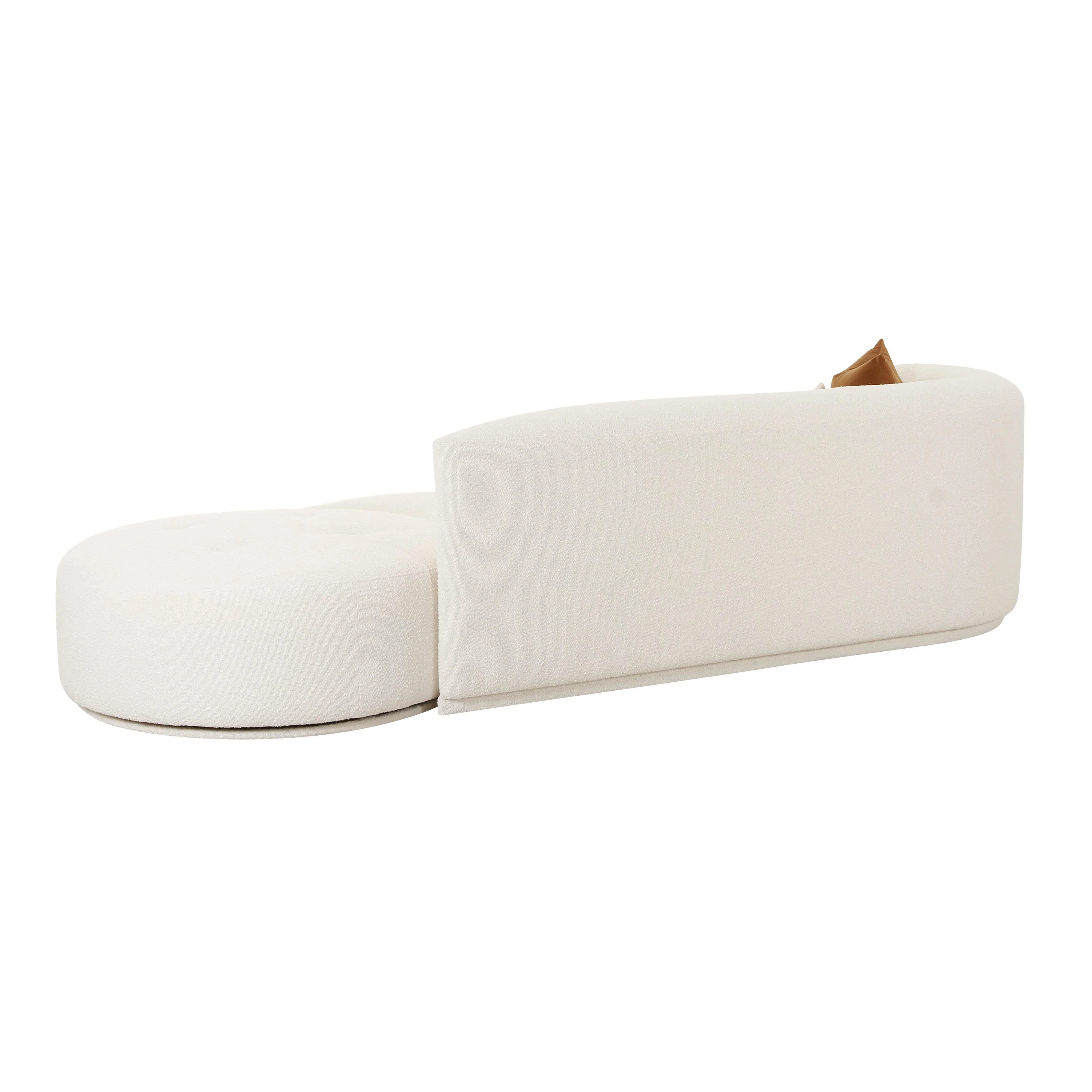 Fickle 112" 2-Piece Cream Performance Boucle Chaise Modular Sofa - Image 12