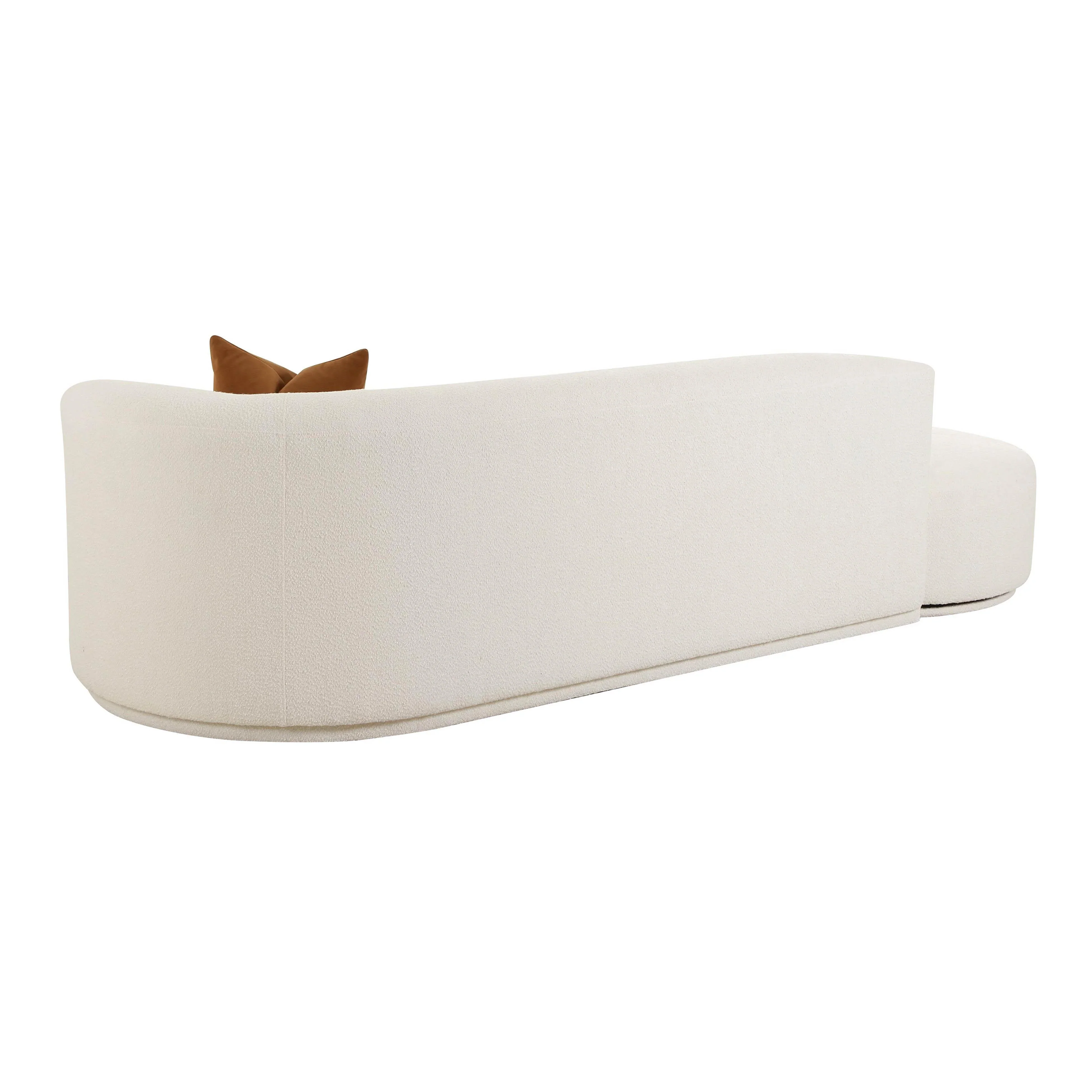 Fickle 112" 2-Piece Cream Performance Boucle Chaise Modular Sofa - Image 5