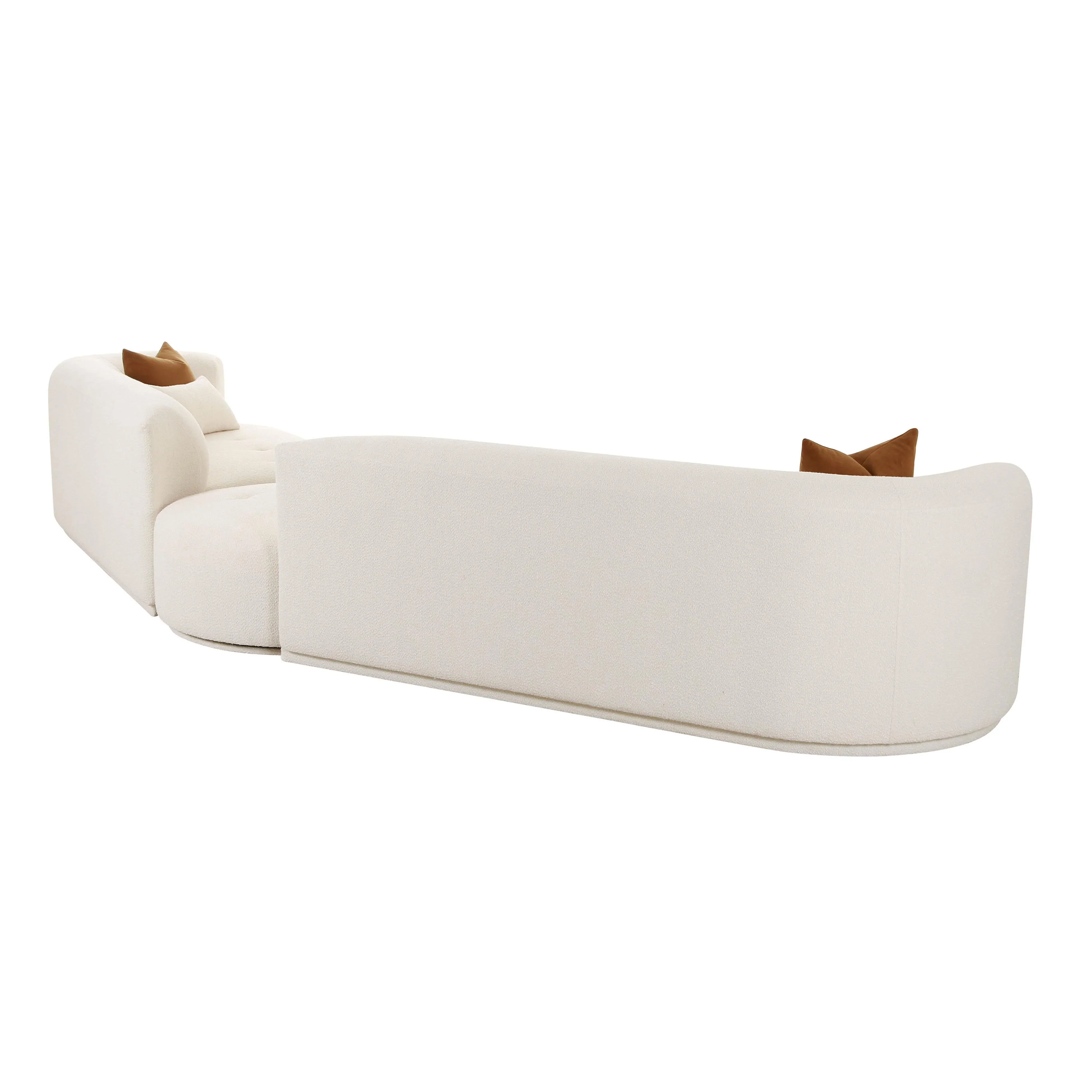 Fickle 3-Piece Cream Performance Boucle Modular Sectional - Image 4