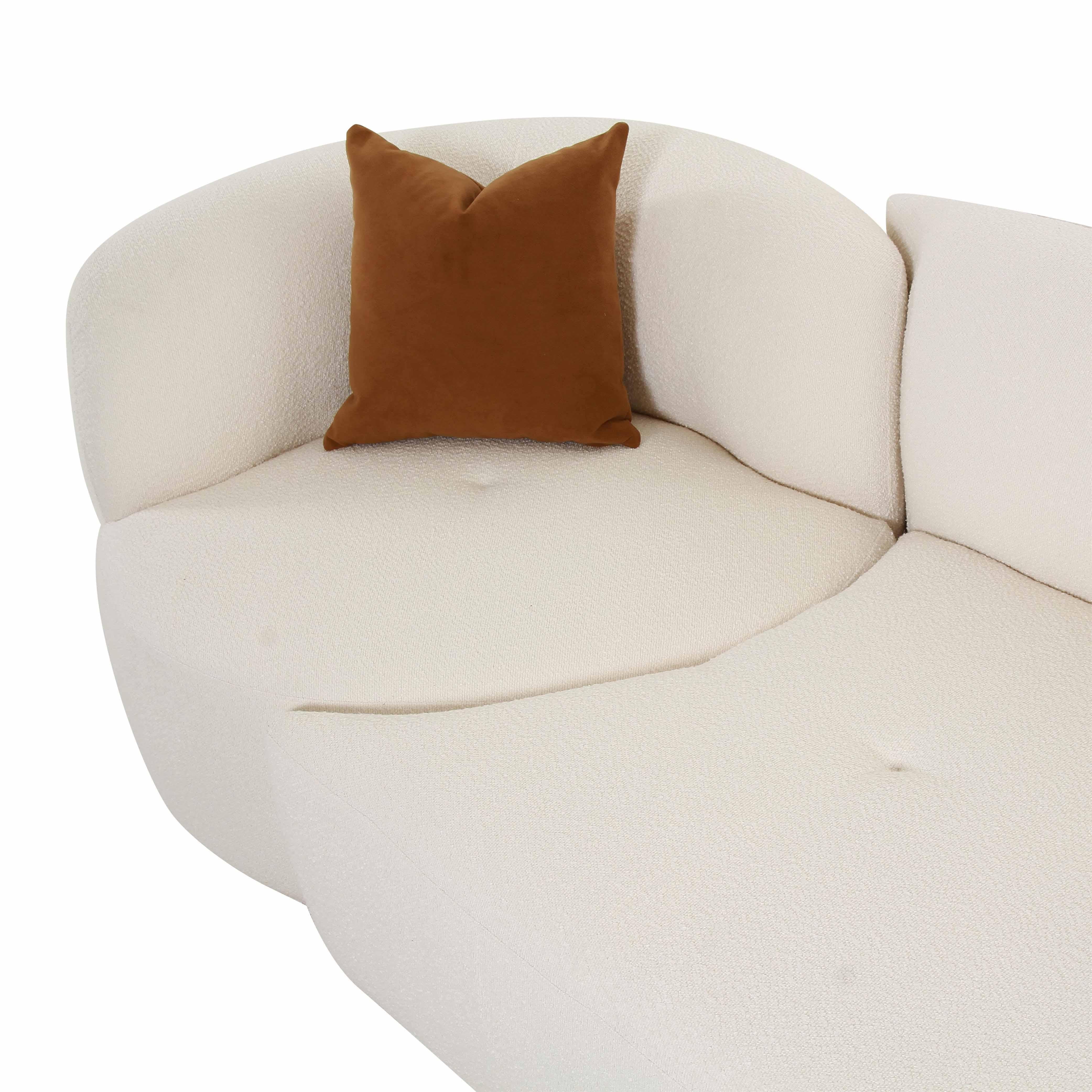 Fickle 144" 3-Piece Cream Performance Boucle Modular Sofa - Image 5