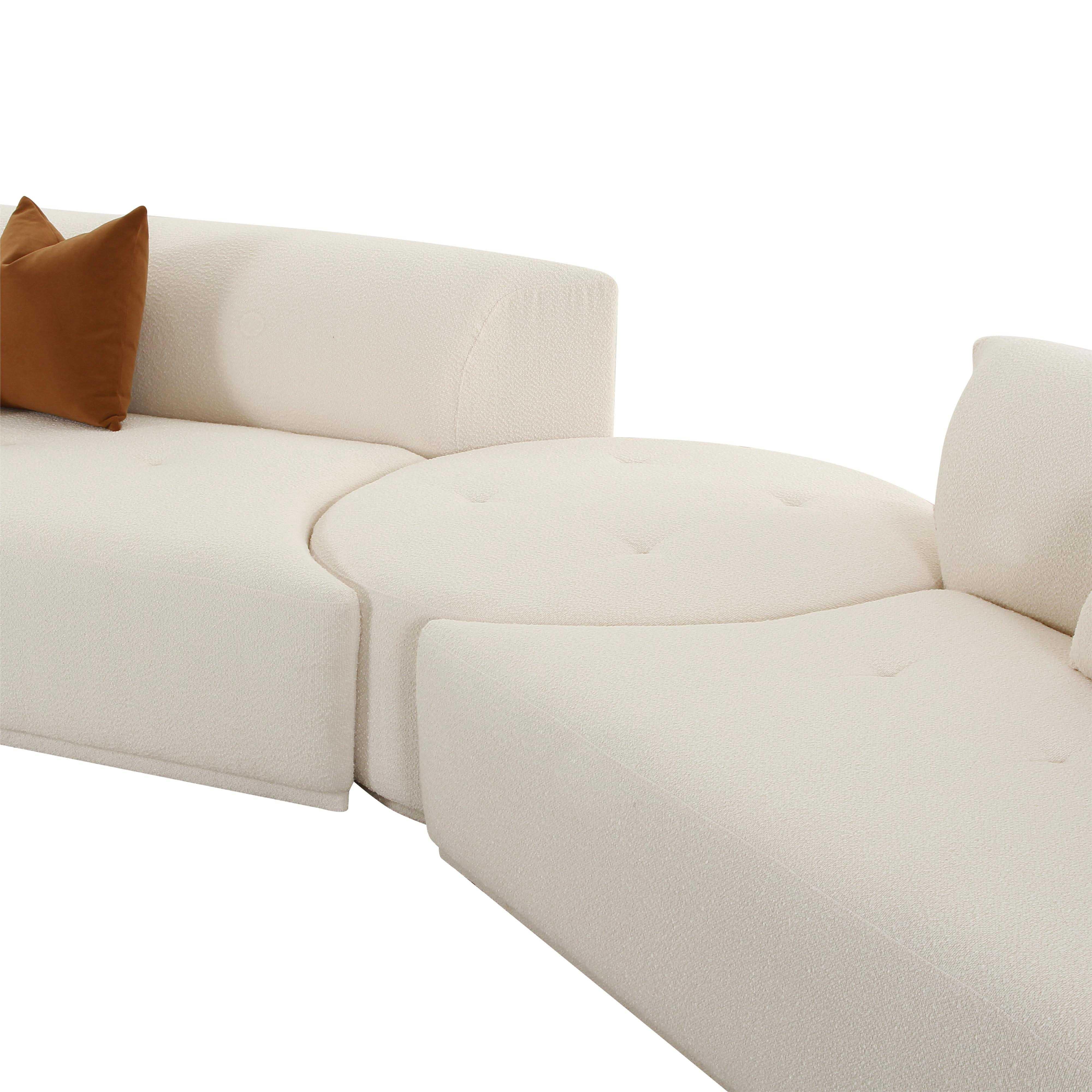 Fickle 4-Piece Cream Performance Boucle Modular Sectional - Image 12