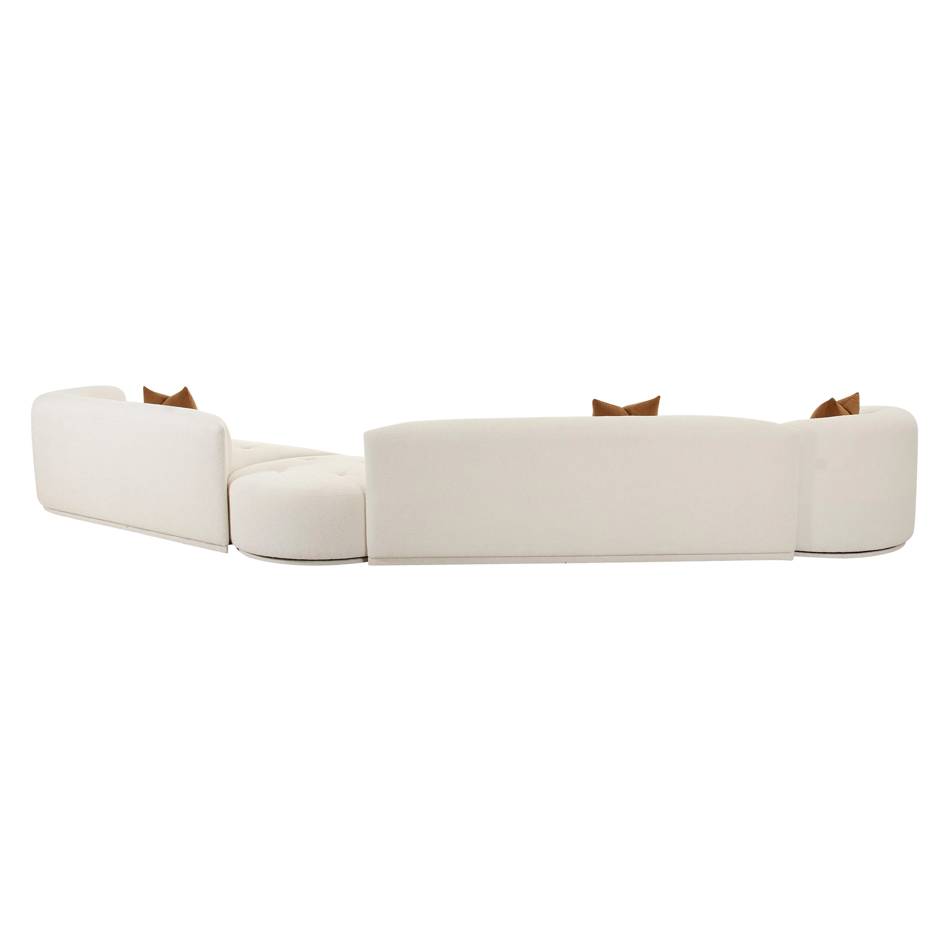 Fickle 4-Piece Cream Performance Boucle Modular Sectional - Image 4