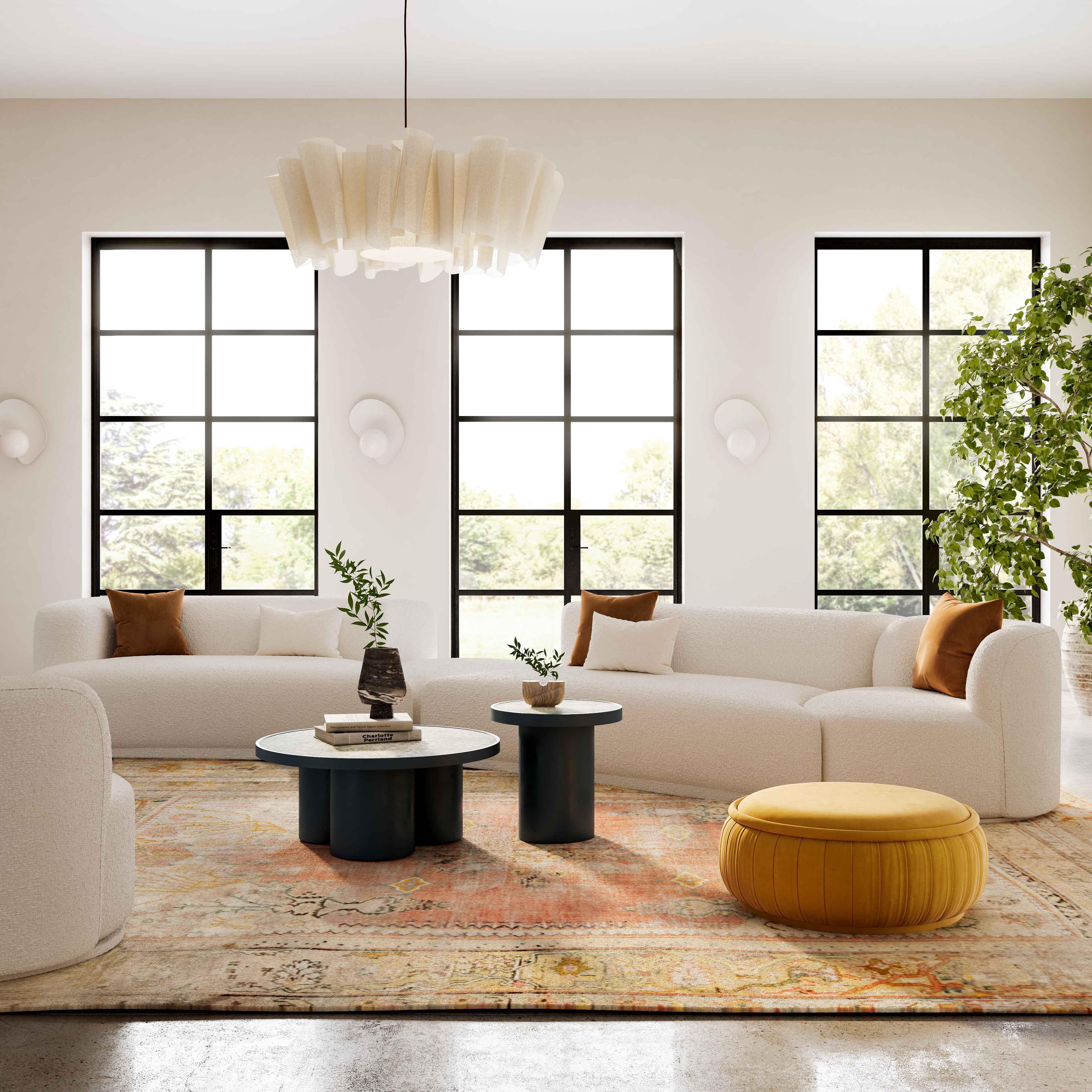 Fickle 4-Piece Cream Performance Boucle Modular Sectional - Image 9