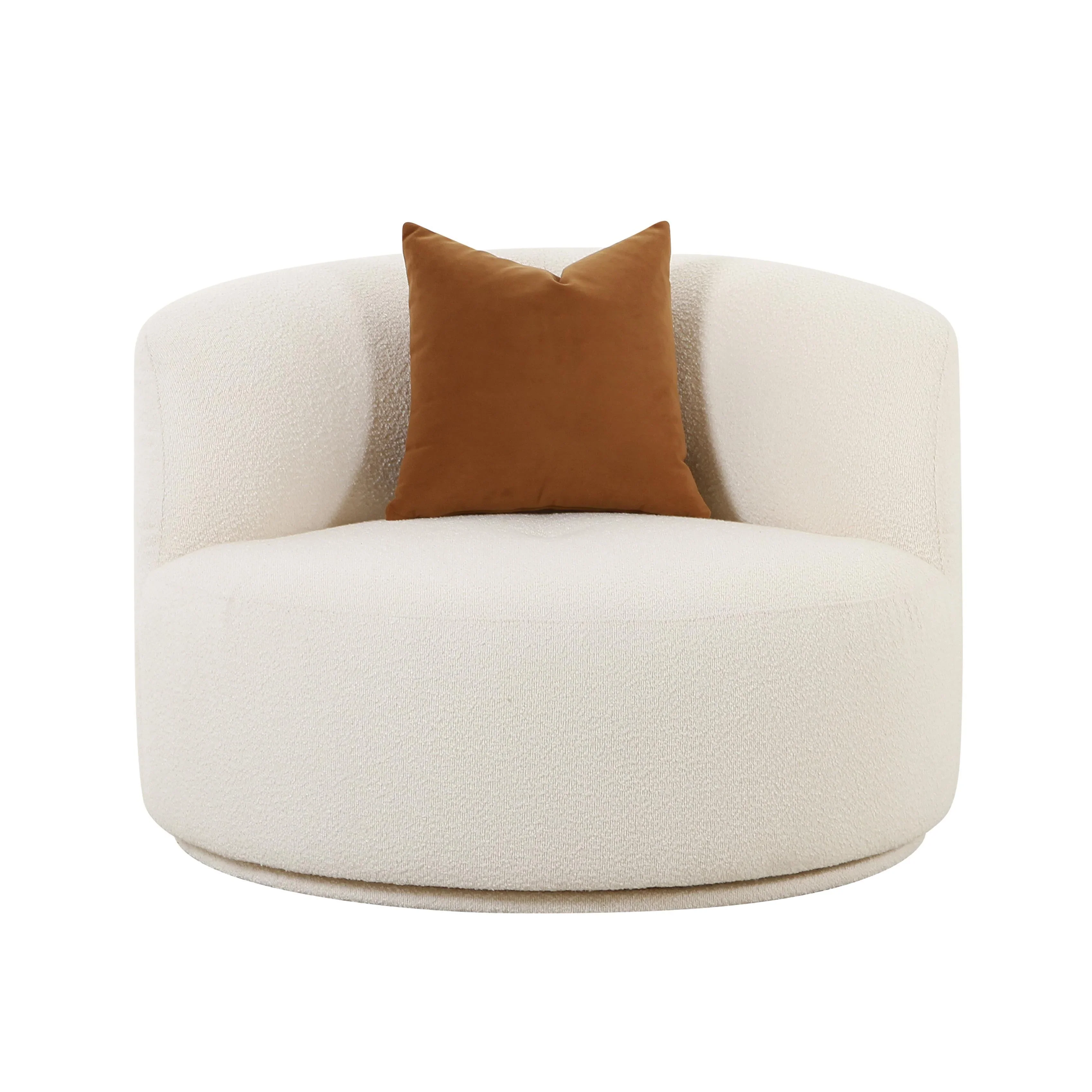 Fickle Cream Performance Boucle Swivel Chair - Image 3