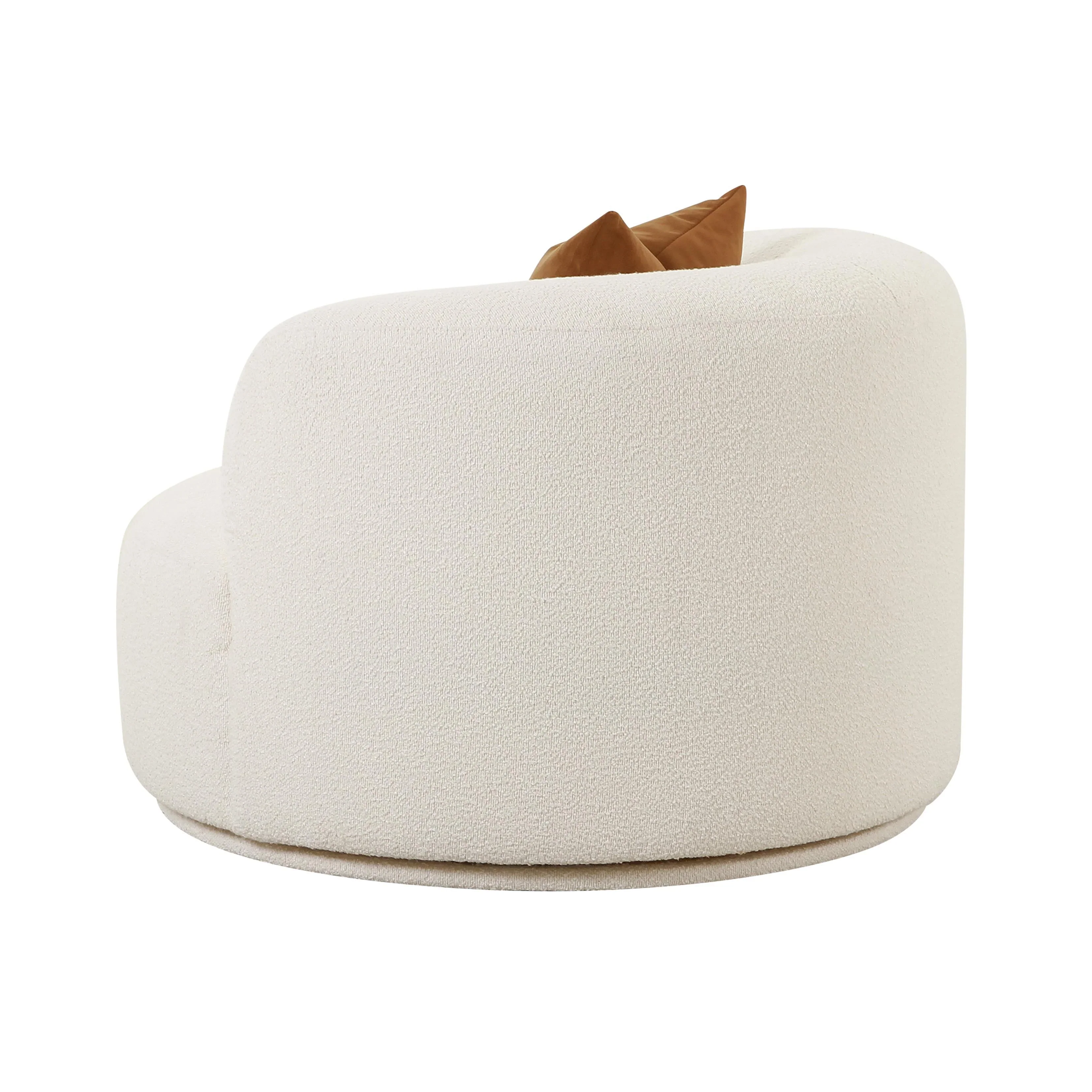 Fickle Cream Performance Boucle Swivel Chair - Image 4