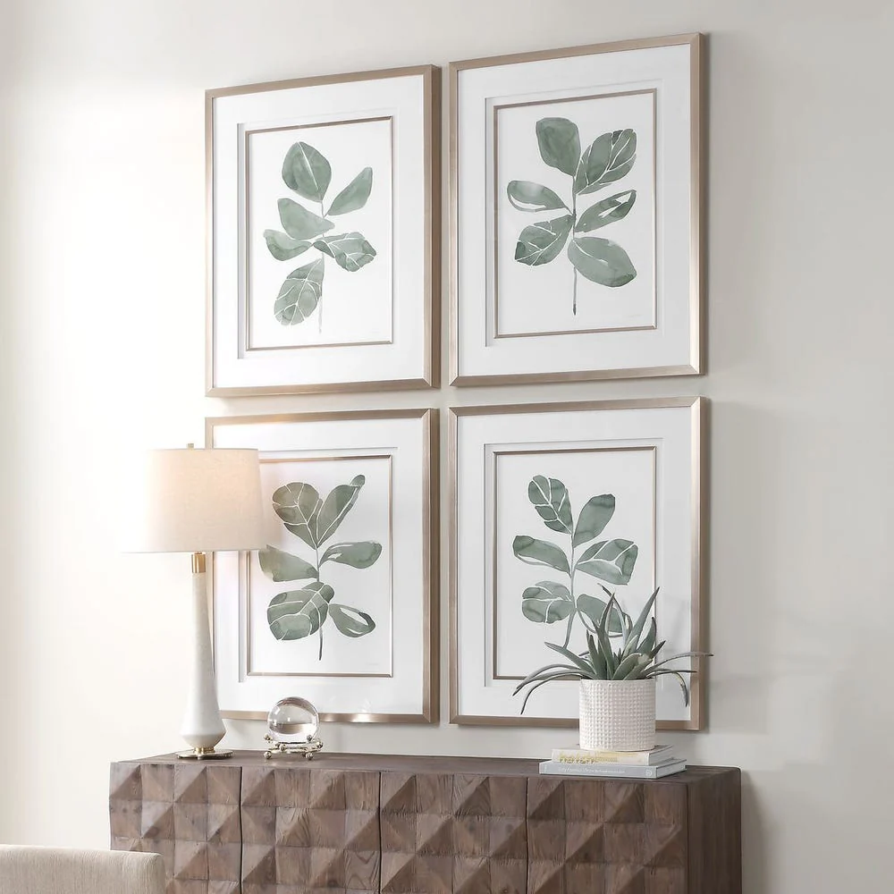 Fiddle Head Leaf Framed Prints, S/4 - Image 3