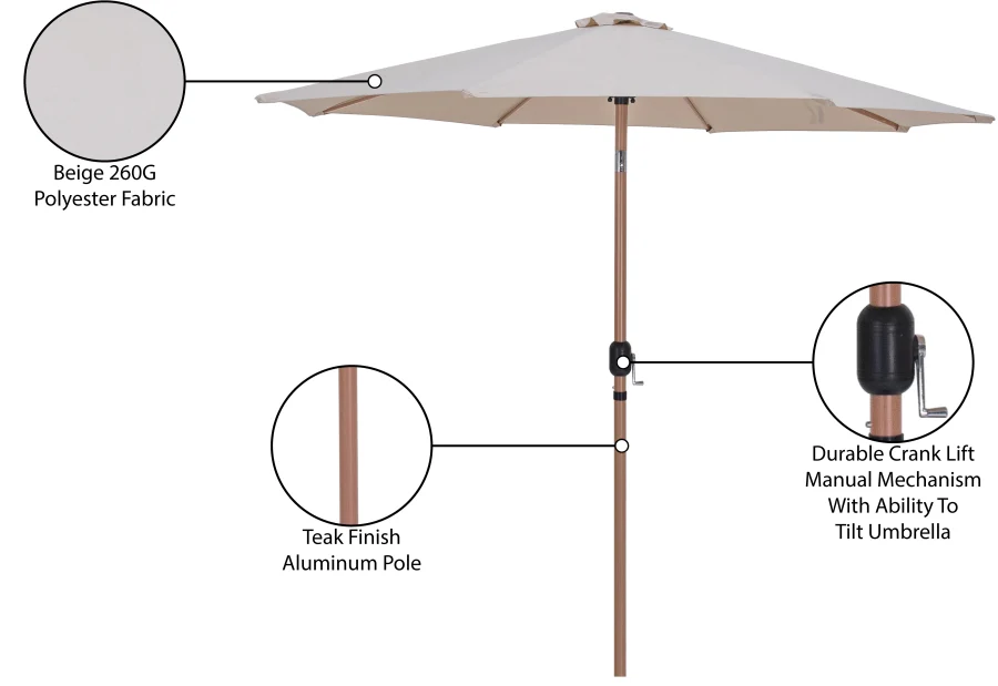 Fiji Water Resistant Fabric And Aluminum Patio Umbrella - Image 44