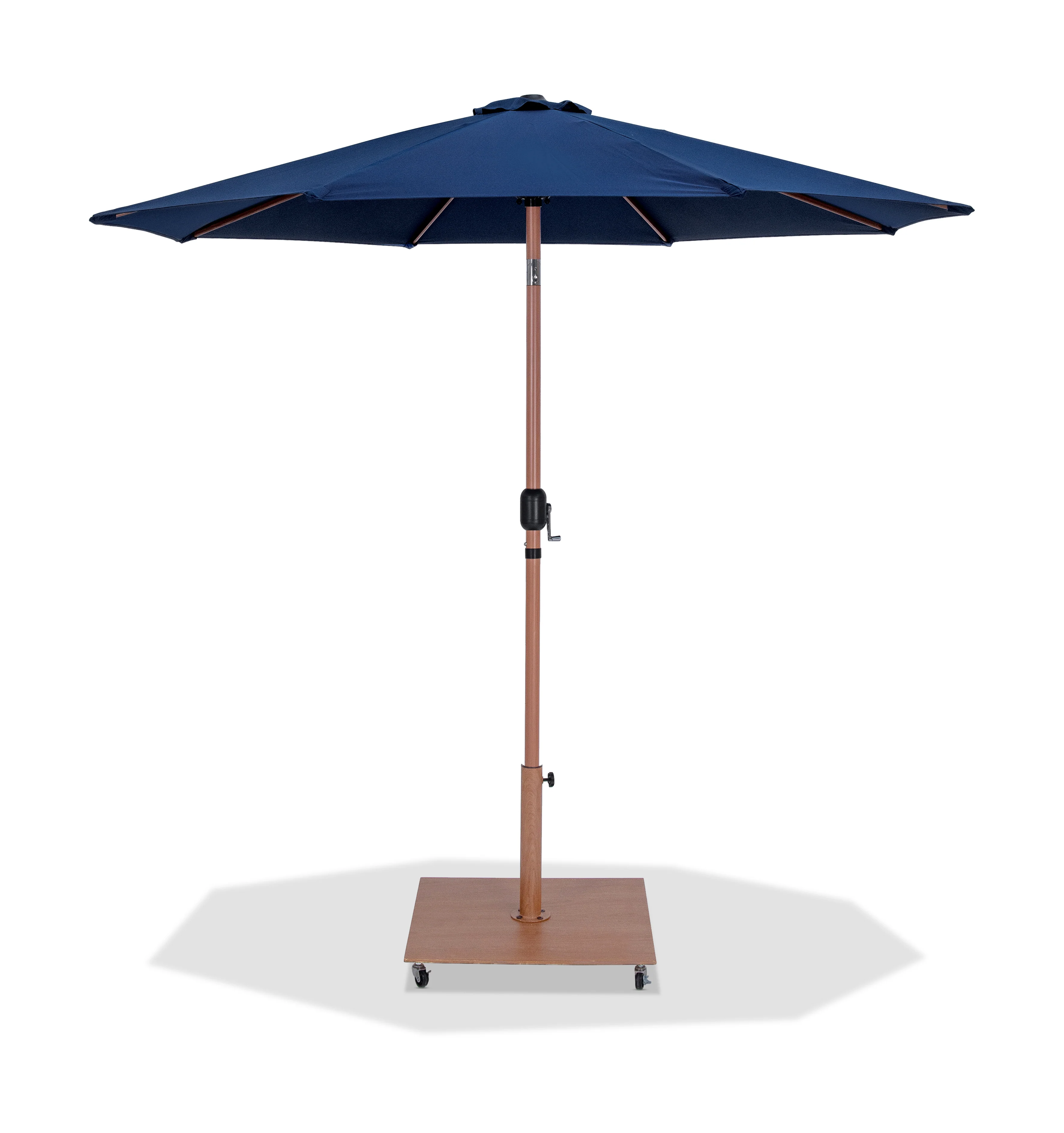 Fiji Water Resistant Fabric And Aluminum Patio Umbrella With Base Set - Image 35