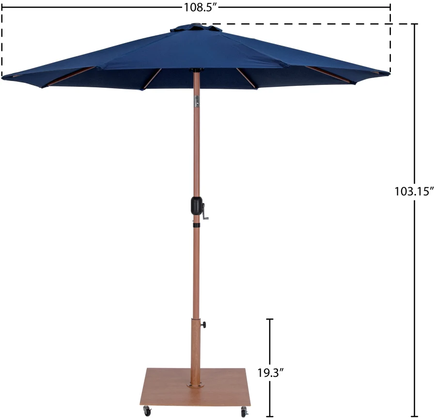 Fiji Water Resistant Fabric And Aluminum Patio Umbrella With Base Set - Image 53